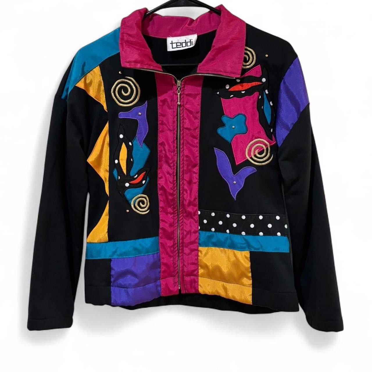 Vintage Vintage 80’s Abstract Teddi Zip-Up Jacket Size S / US 4 / IT 40 - 1 Thumbnail