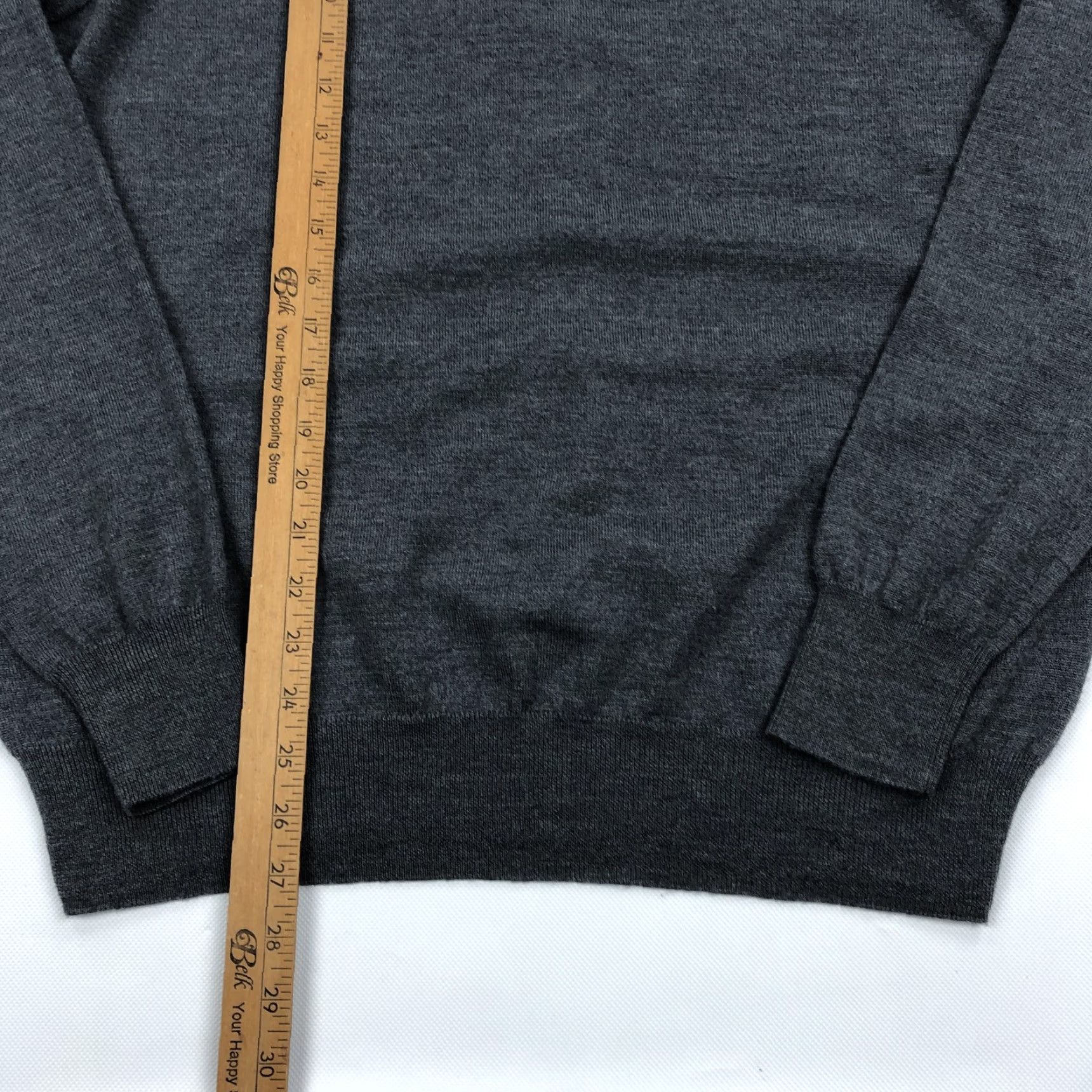 Peter Millar Peter Millar Men's XL Dark Gray Crown Merino Wool Silk 1/4 Zip Mock Neck Sweater Size US XL / EU 56 / 4 - 4 Thumbnail