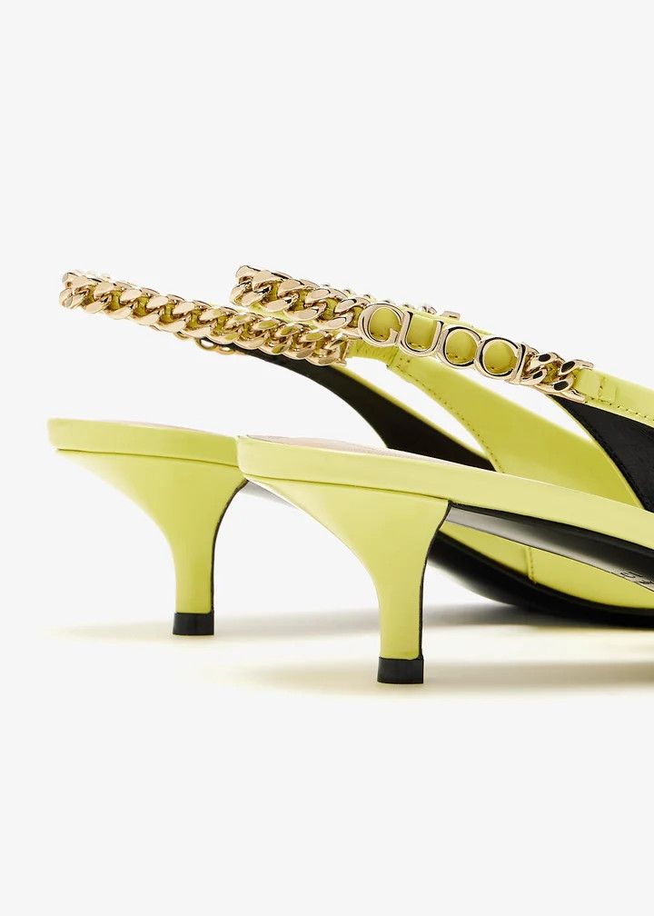 Gucci o1loc1c0426 782832 Gucci Signoria Slingback Pumps in Yellow Size US 12 / IT 42 - 2 Thumbnail