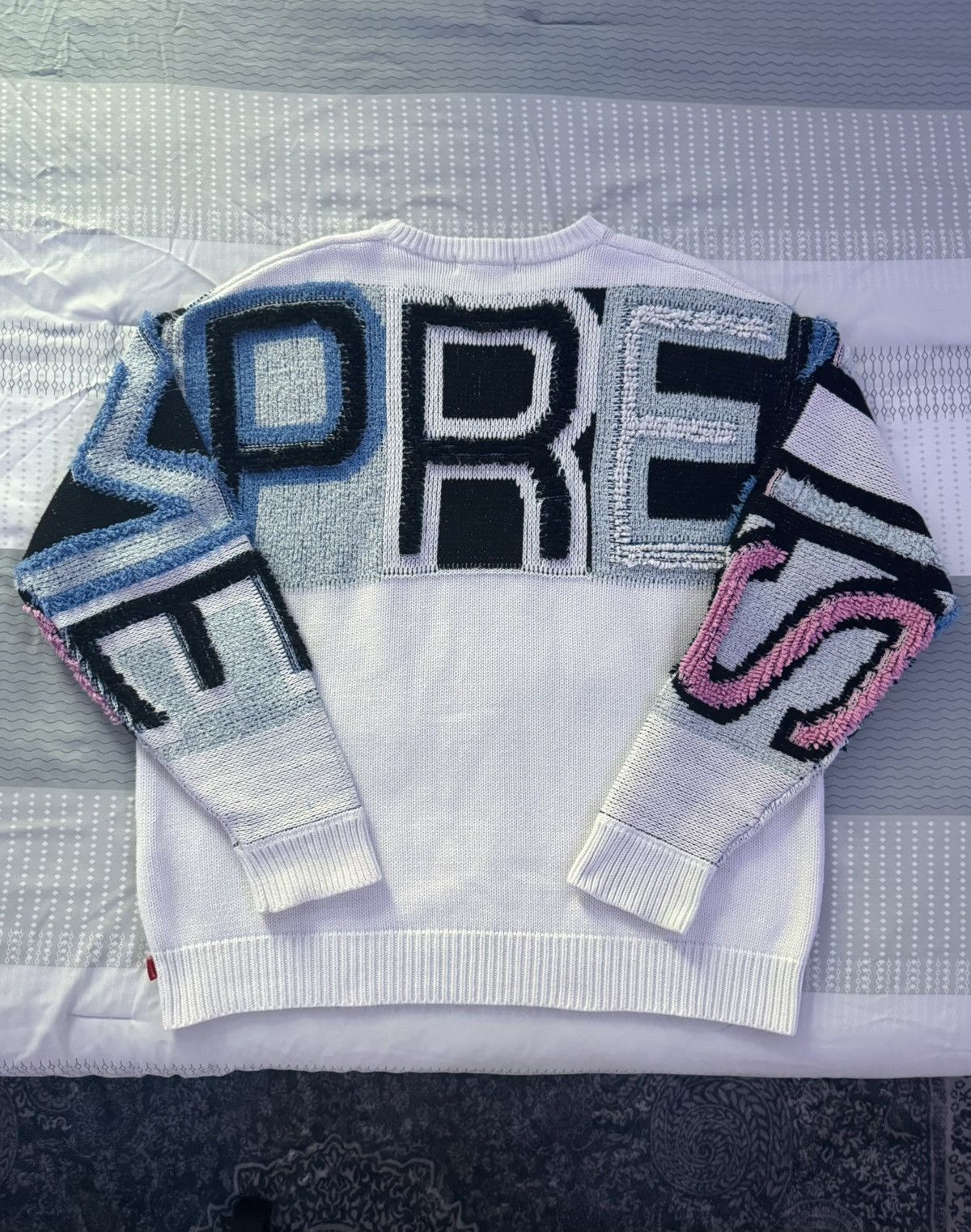 Supreme Supreme Chenille Logo Sweater White Size US M / EU 48-50 / 2 - 6 Thumbnail