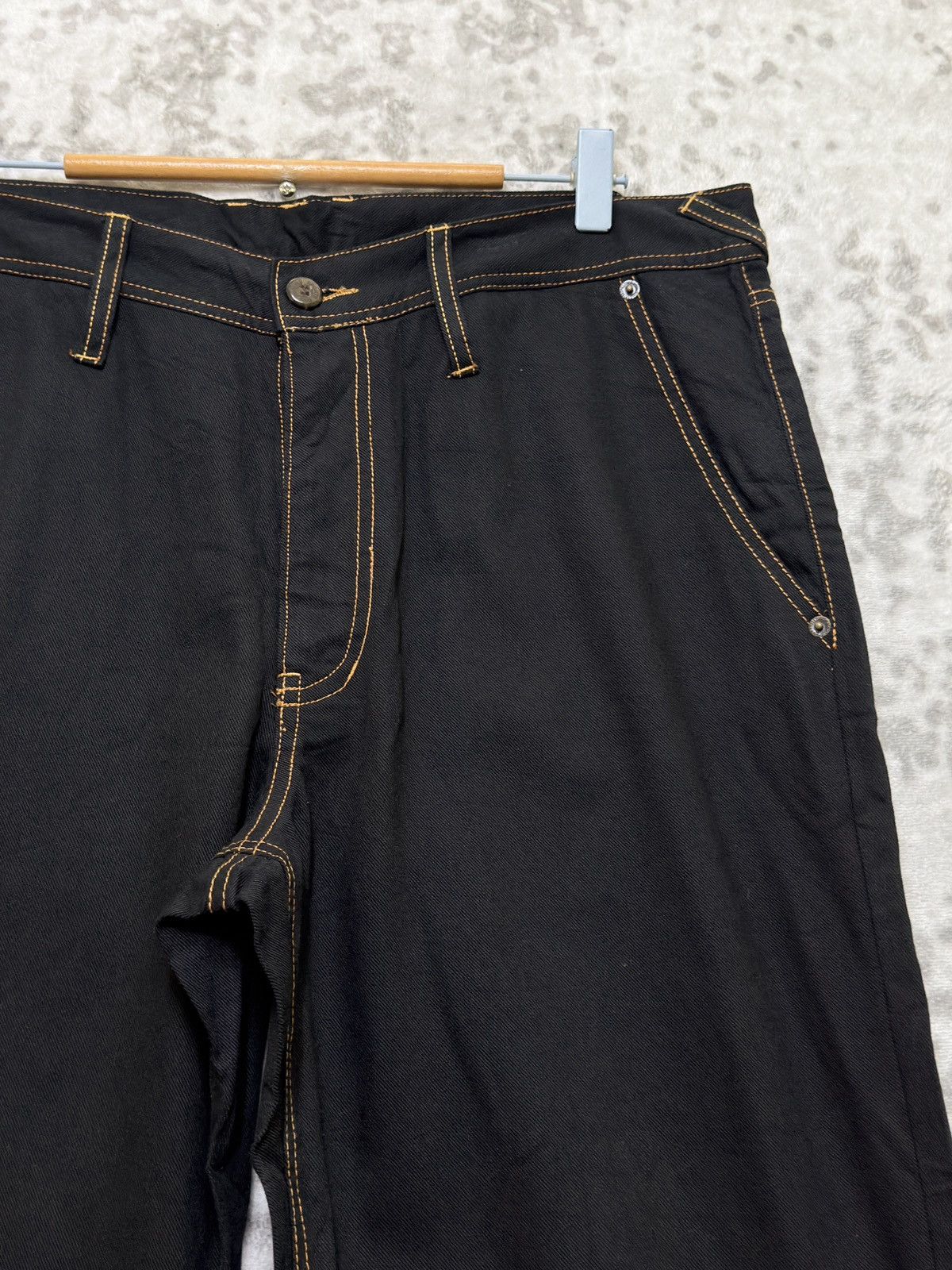 JNCO Dog Hunting Y2K Baggy Black Denim Embroidered Graphic Jeans Size US 34 / EU 50 - 5 Thumbnail
