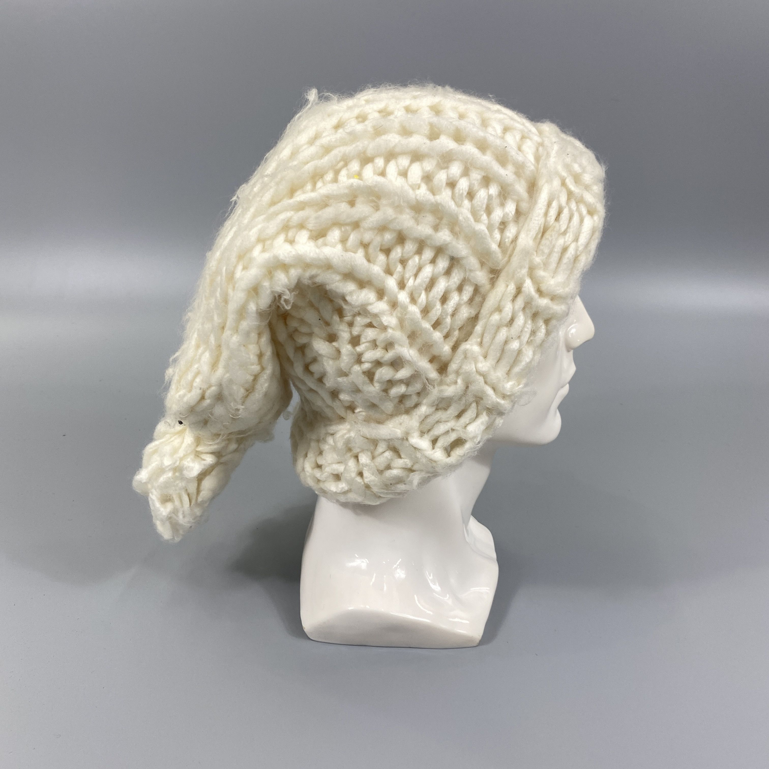 Japanese Brand Long Crochet Knit Pom Pom Beanie -BN758 Size ONE SIZE - 4 Thumbnail