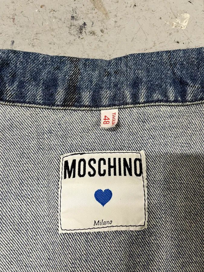 Moschino 2000s Moschino Blue Painted Effect Rebel Denim Jacket Size US M / EU 48-50 / 2 - 9 Thumbnail