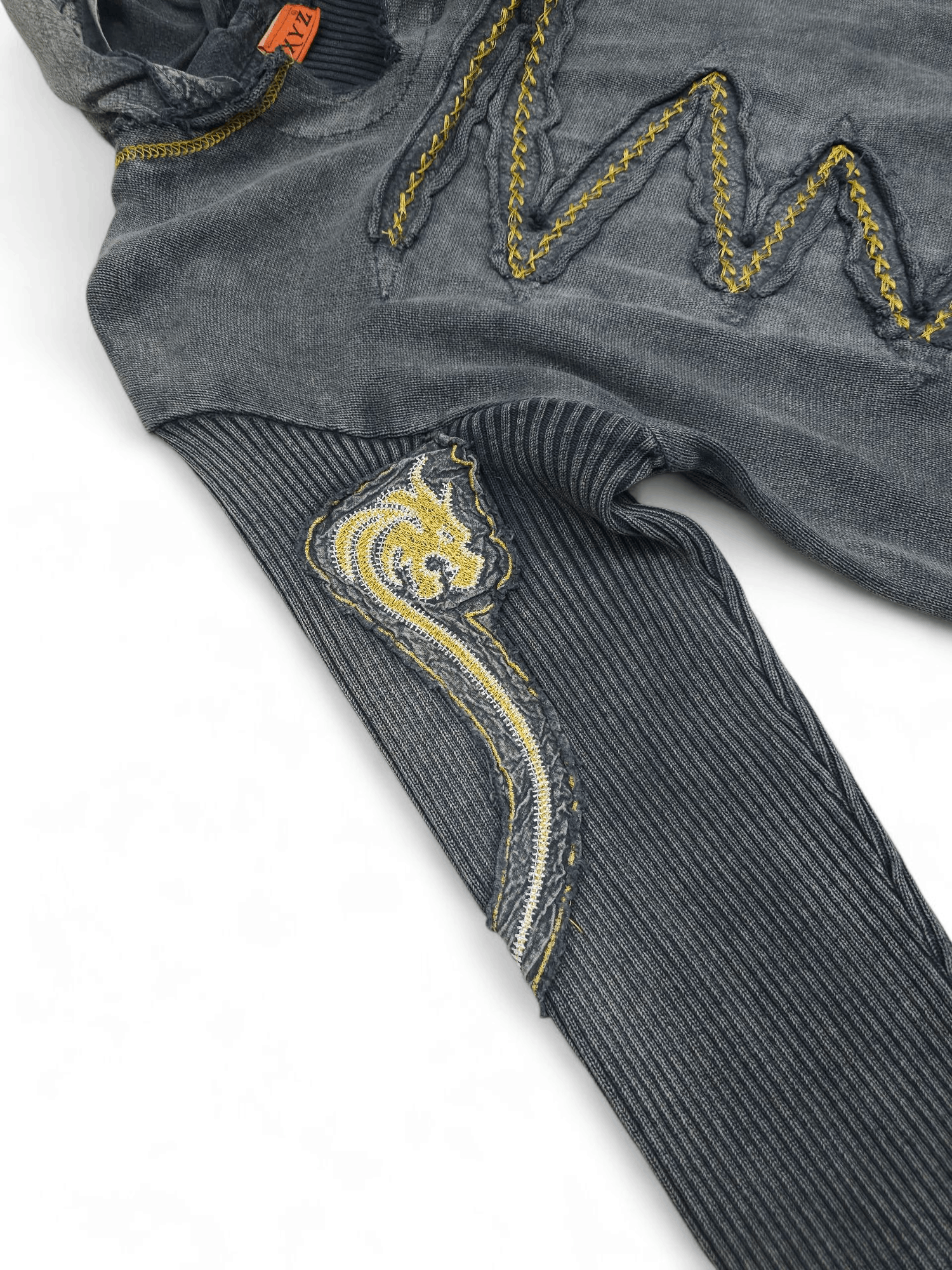JNCO 💎 Vintage Gray Dragon Tribal Washed Hoodie Sweatshirt Y2K Size US M / EU 48-50 / 2 - 4 Thumbnail