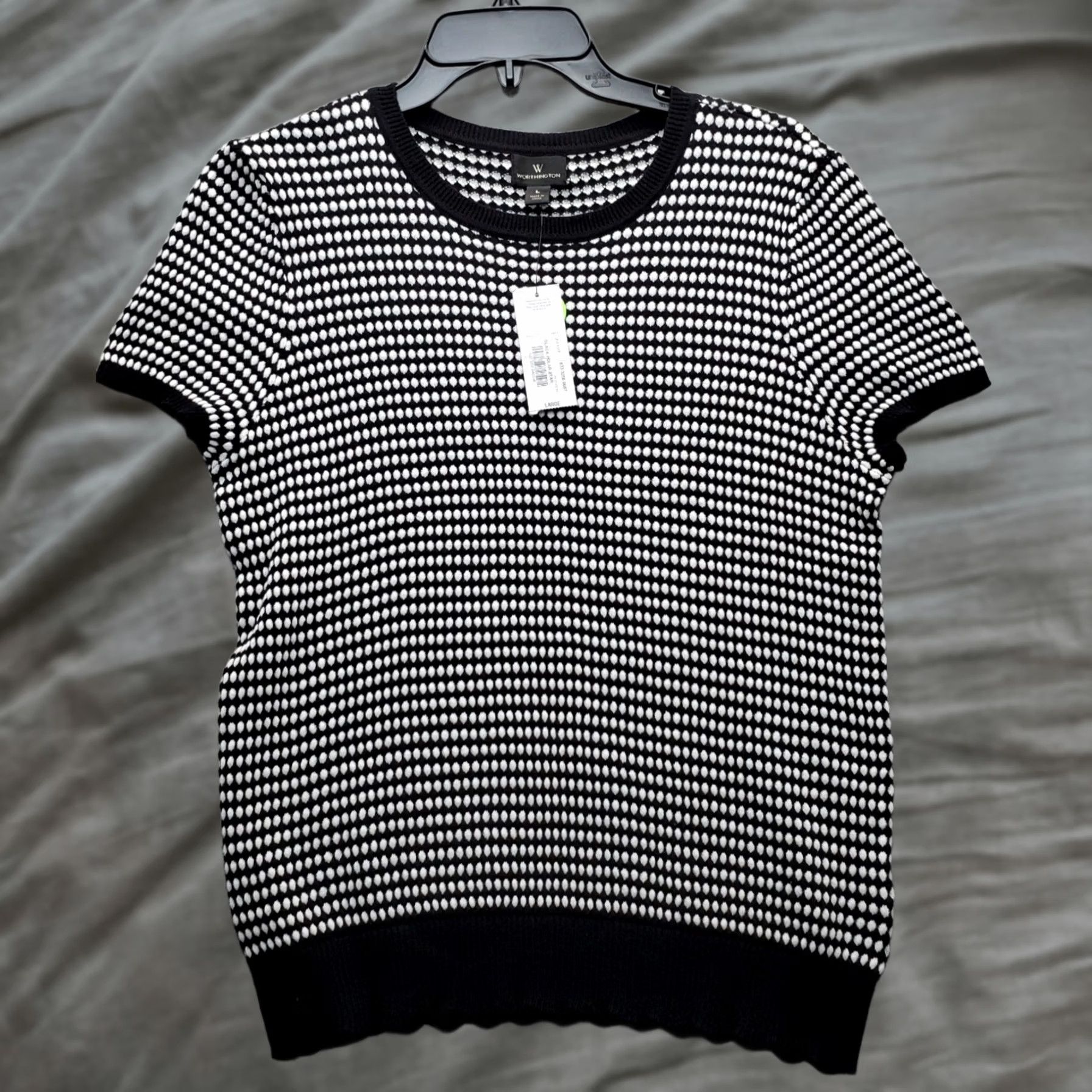 Worthington Worthington Sweater Womens Large Multicolor Polka Dot 100% Cotton Crew Neck Pullover Size L / US 10 / IT 46 - 1 Thumbnail