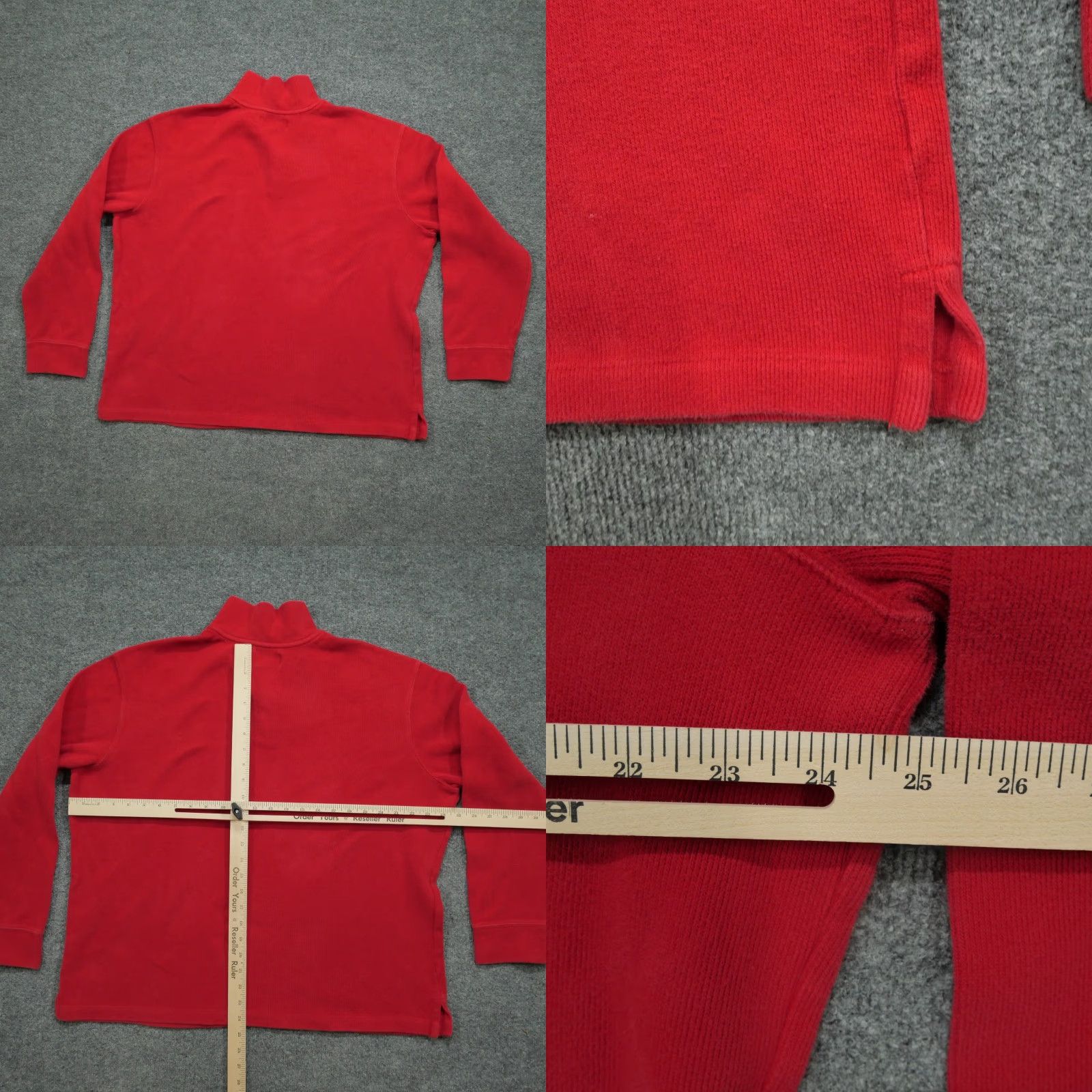 Ralph Lauren VINTAGE Ralph Lauren Sweater Mens XL Red Mock Neck Cotton Pullover Golf Pony Embroidered Size US XL / EU 56 / 4 - 8 Thumbnail