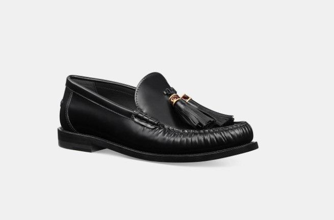 Dior o1w1db11124 Brushed Calfskin D-Academy Loafers in Black Size US 8 / IT 38 - 2 Thumbnail
