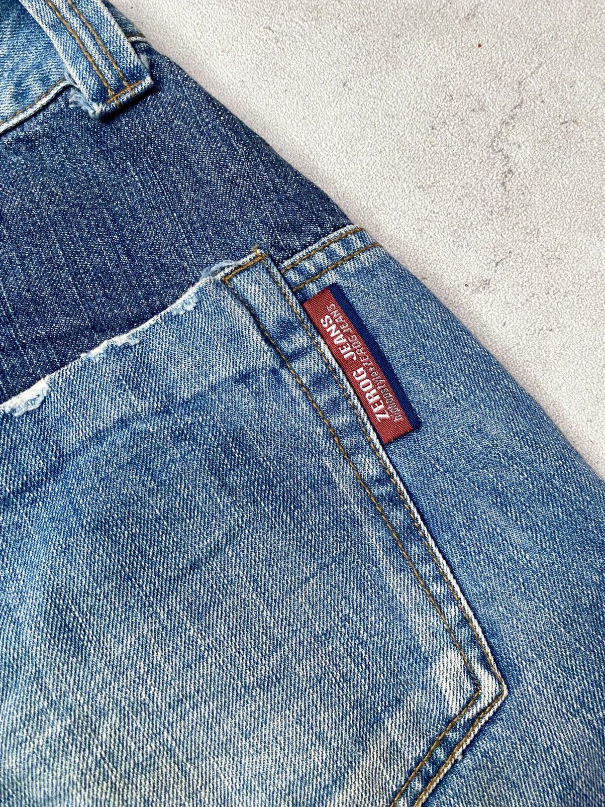 Japanese Brand Vintage Y2K Zero G Jeans 2tone Buckleback Size US 34 / EU 50 - 7 Thumbnail