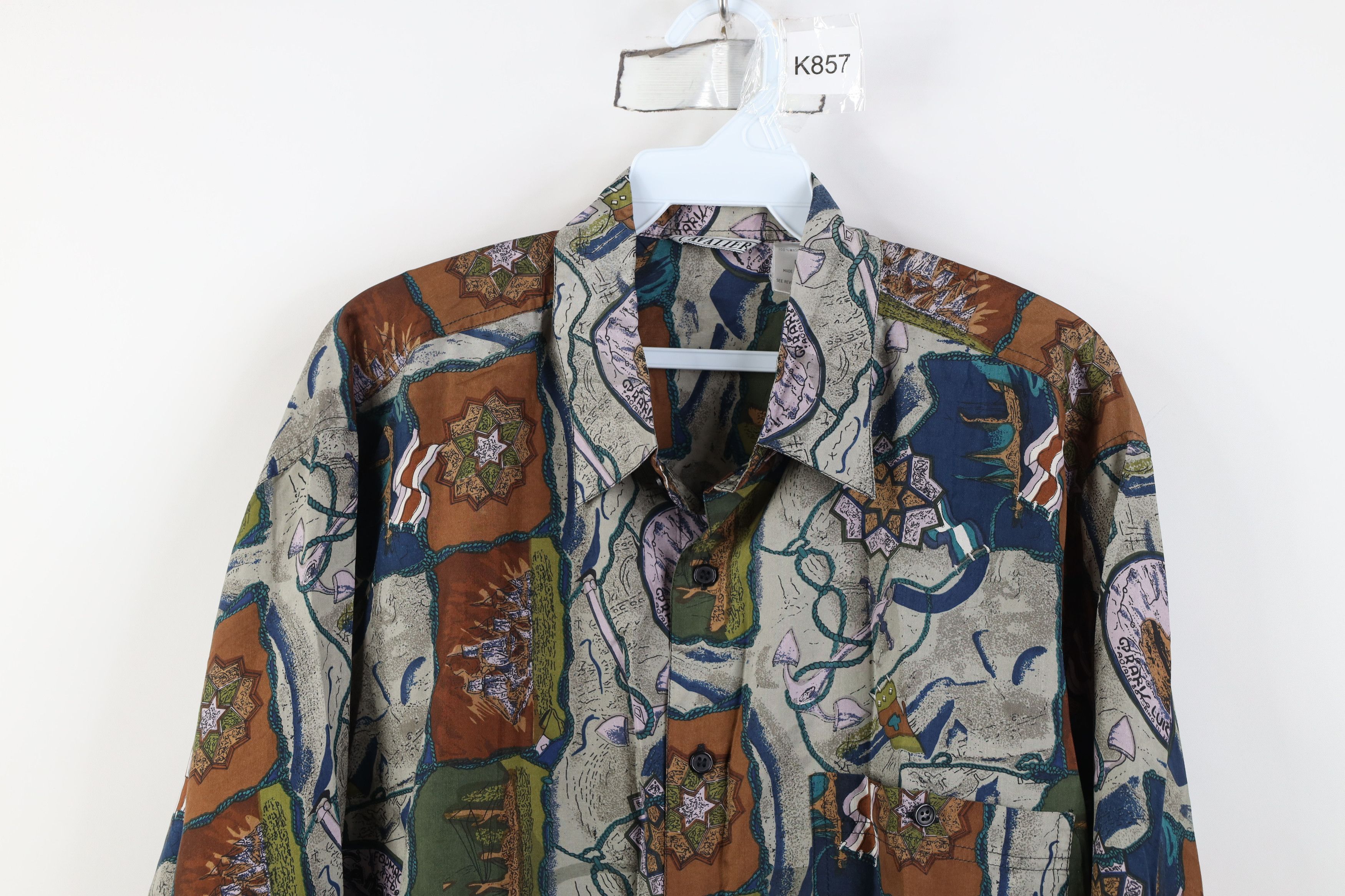 Vintage Vintage 90s Streetwear Boat Silk Collared Button Shirt Size US M / EU 48-50 / 2 - 2 Thumbnail