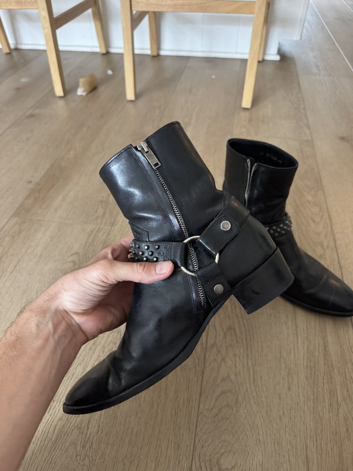 Saint Laurent Paris Hedi Studded Harness Wyatts Size US 8 / EU 41 - 2 Thumbnail