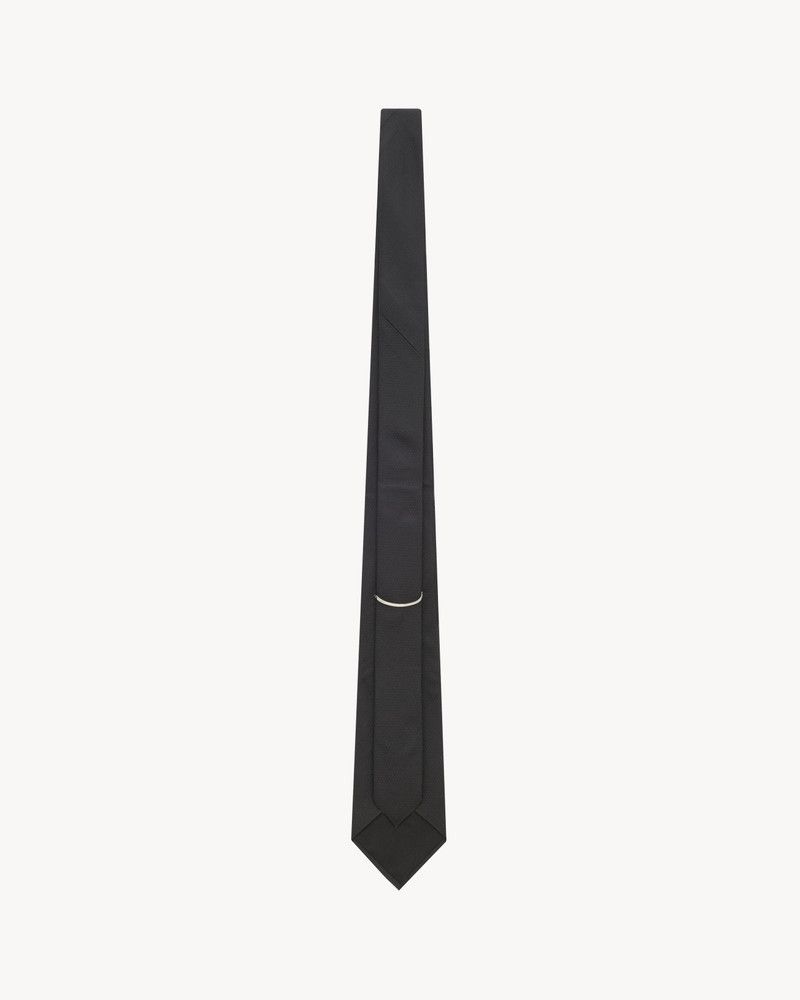 Saint Laurent Paris o1s1wg110126 811403 Size: L / Wide Tie Striped Silk Jacquard Size ONE SIZE - 2 Thumbnail
