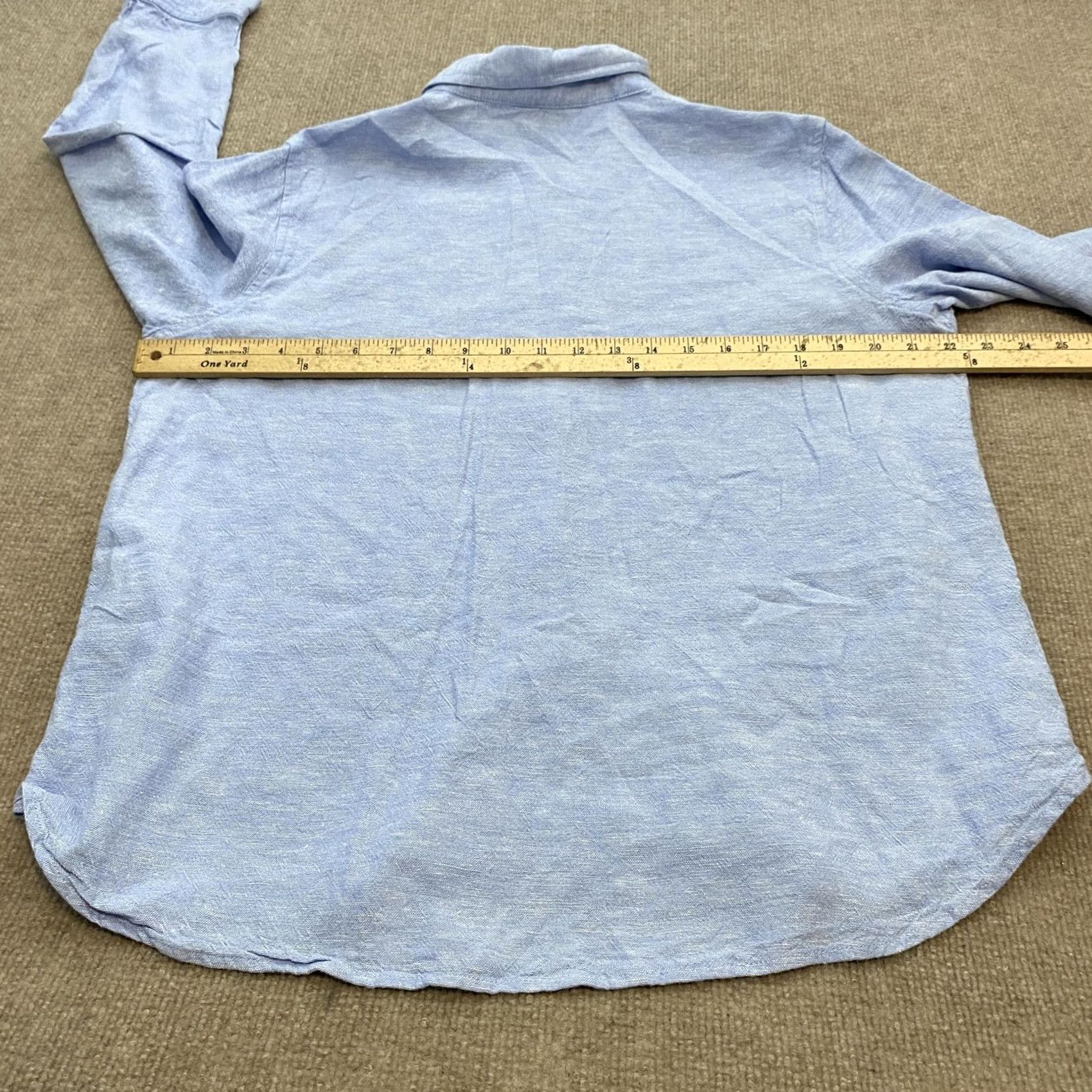 Orvis Orvis Womens XL Blue Linen Rayon Long Sleeve Button Front Shirt Casual Classic Size XL / US 12-14 / IT 48-50 - 7 Thumbnail