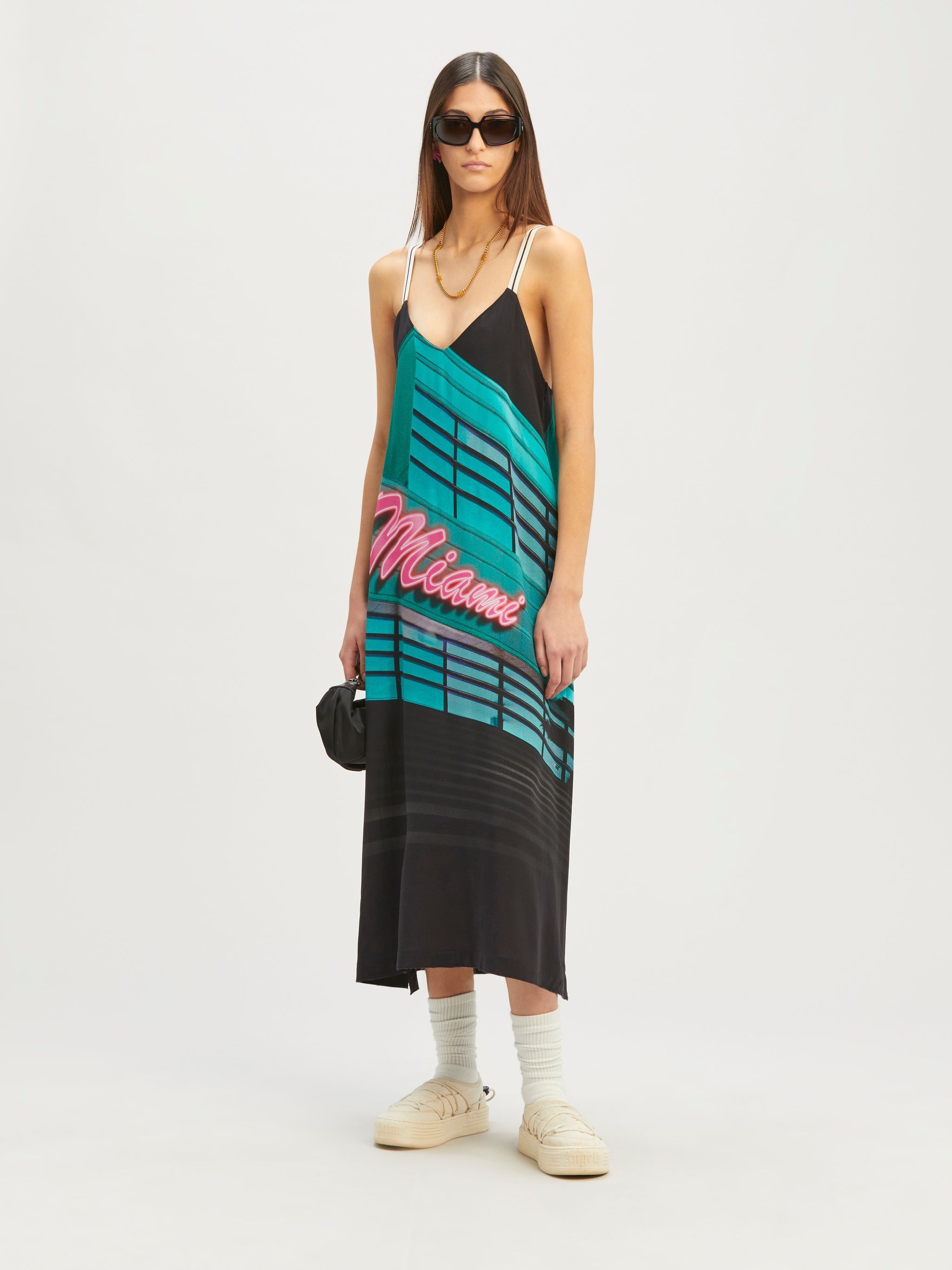 Palm Angels o1y1125 Midi Dress in Multicolor Size M / US 6-8 / IT 42-44 - 2 Thumbnail