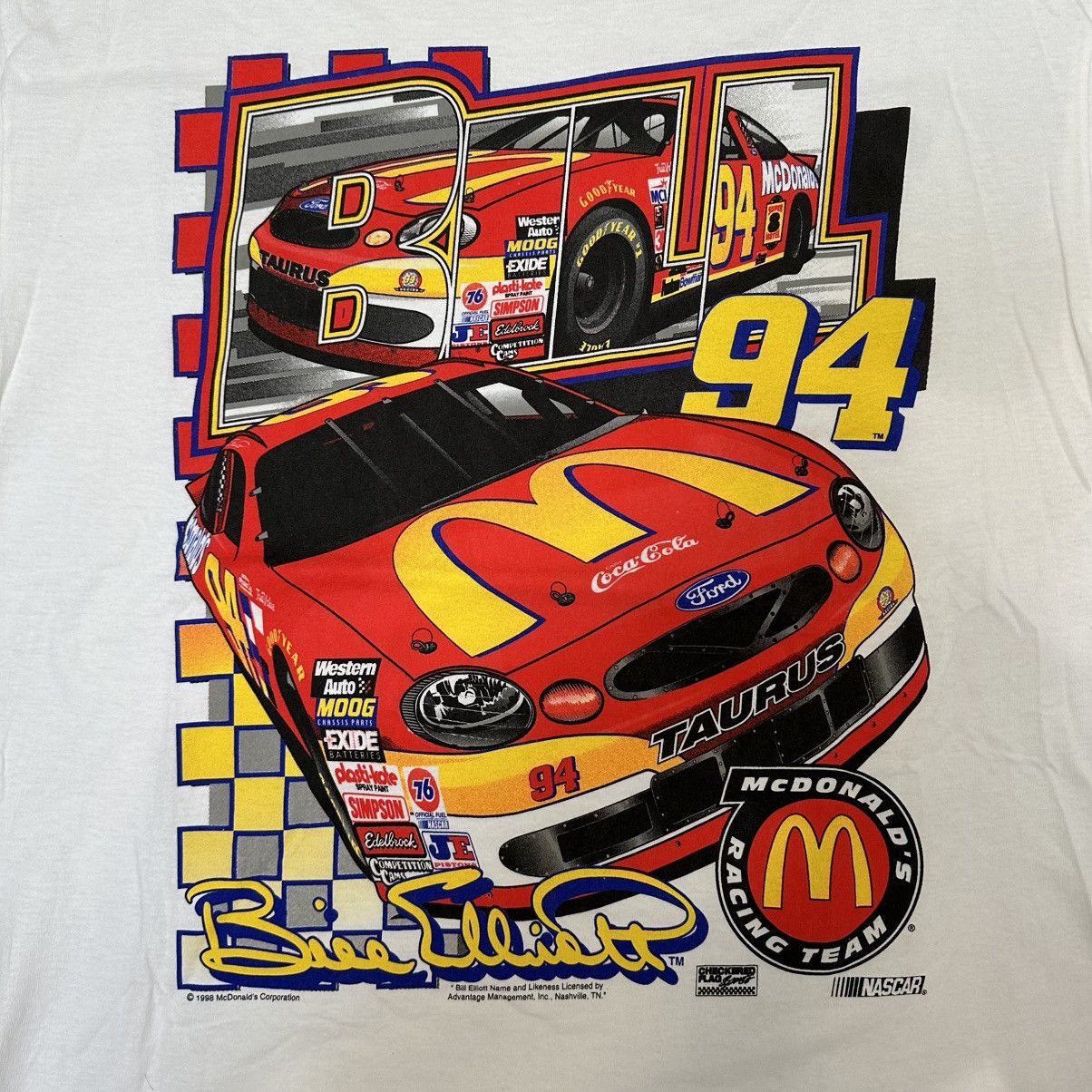 NASCAR Crazy vintage 90s Bill Elliott McDonald’s double sided shirt Size US XXL / EU 58 / 5 - 2 Thumbnail