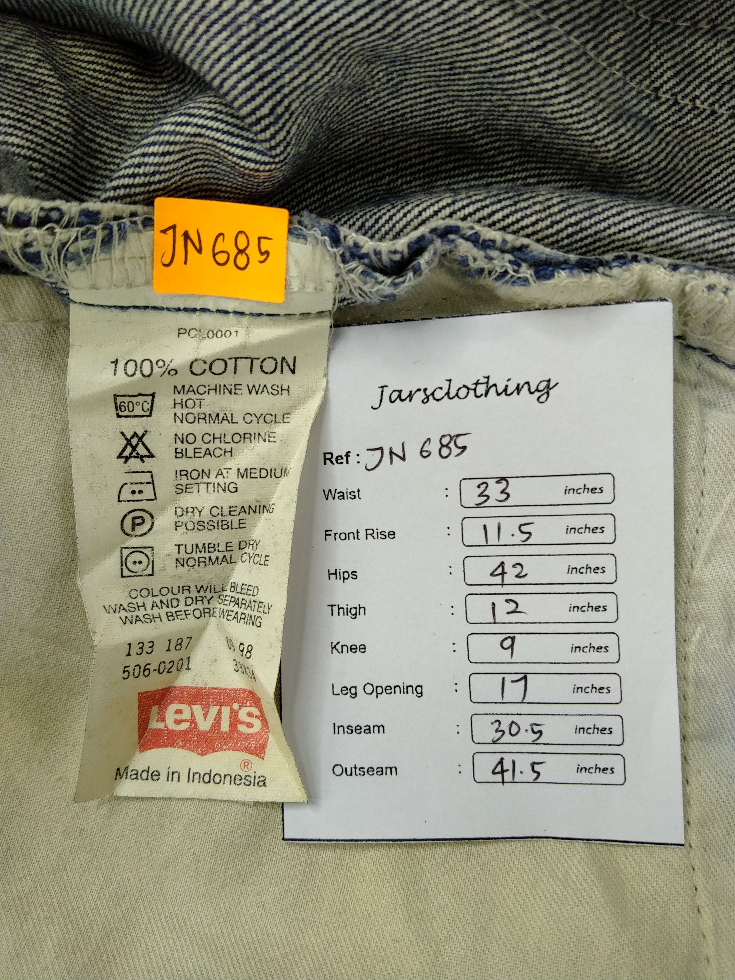 Levi's 90s Dirty Blue Vintage Levi's 506 Denim 33 x 30.5 -JN685 Size US 33 - 10 Thumbnail