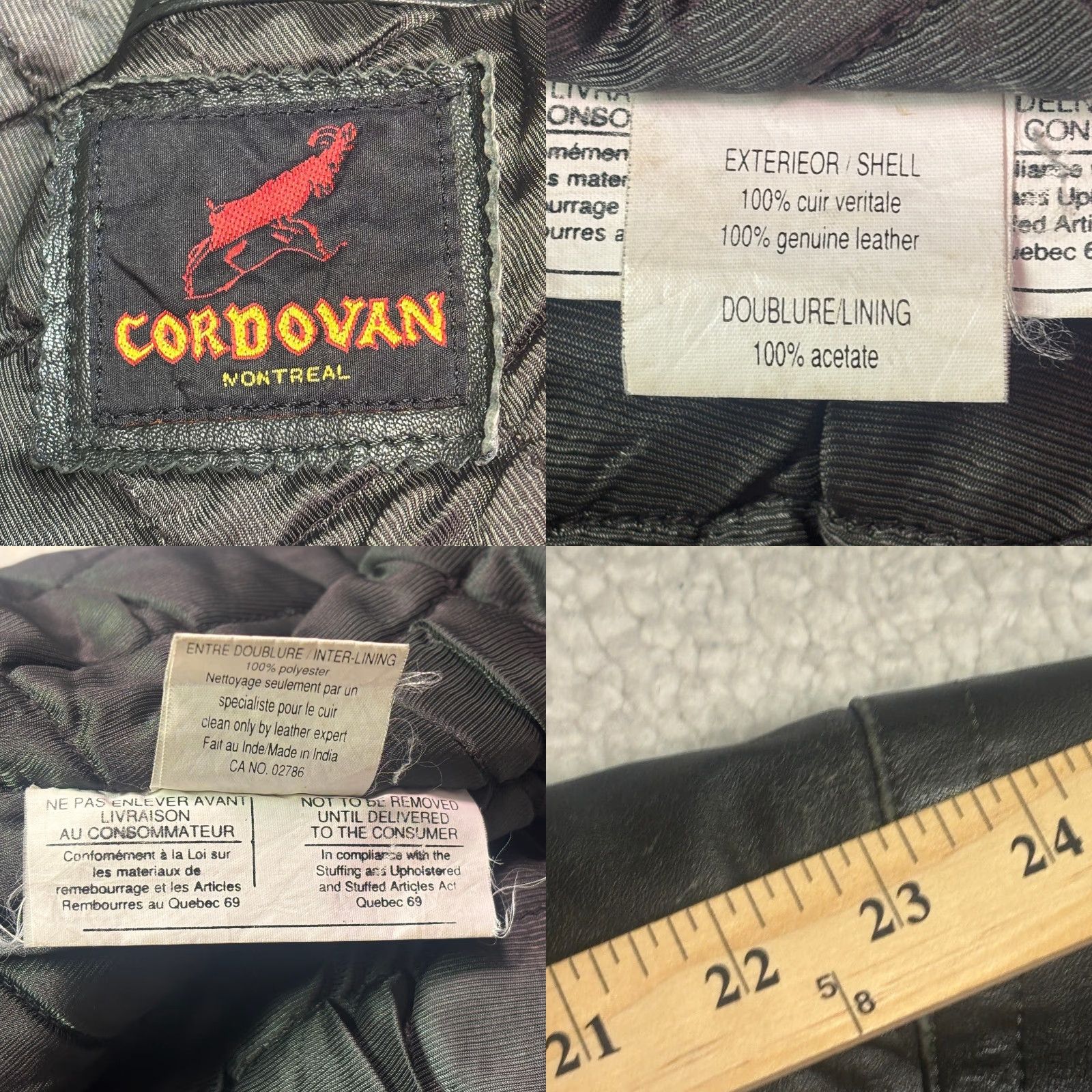 Vintage VINTAGE Cordovan Montreal Jacket Mens M Black Leather Quilted Lined 90s Biker Size US M / EU 48-50 / 2 - 8 Thumbnail
