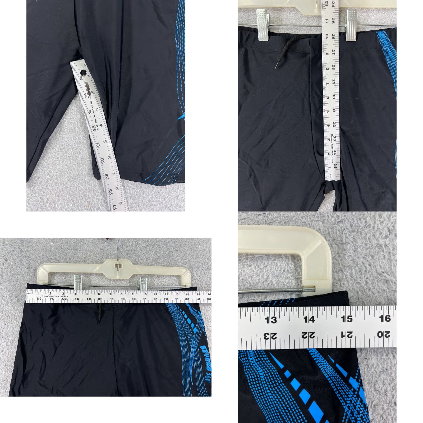 Vintage 361 Degree Shorts Bottom Men 2XL Black Blue Jammer Polyester Swim Bottom Sports Size US 39 - 8 Thumbnail