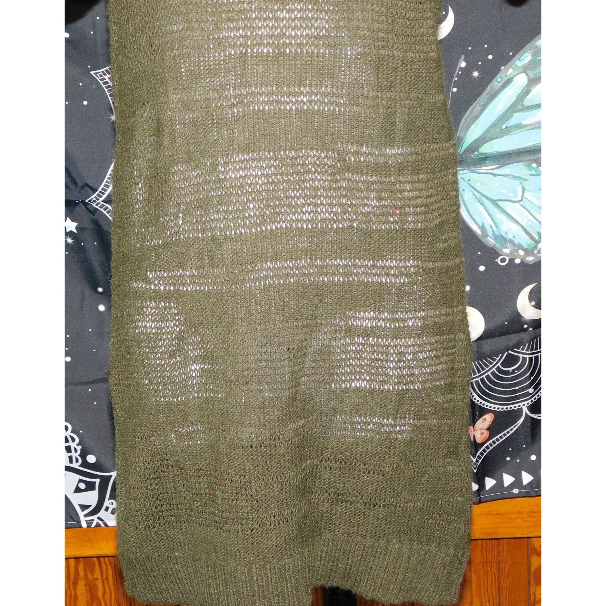 Other Click Green Slouch Neck Semi-Sheer Sweater Dress Size M / US 6-8 / IT 42-44 - 4 Thumbnail
