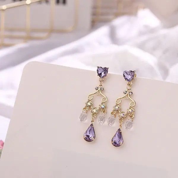 Jewelry × Other × Vintage Fashion Elegant Crystal Dangle Drop Earrings for Women Size ONE SIZE - 4 Thumbnail