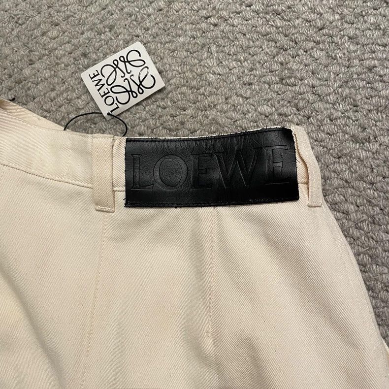 Loewe LOEWE sizeM White denim jeans with wide leg shorts Size 27" / US 4 / IT 40 - 3 Thumbnail