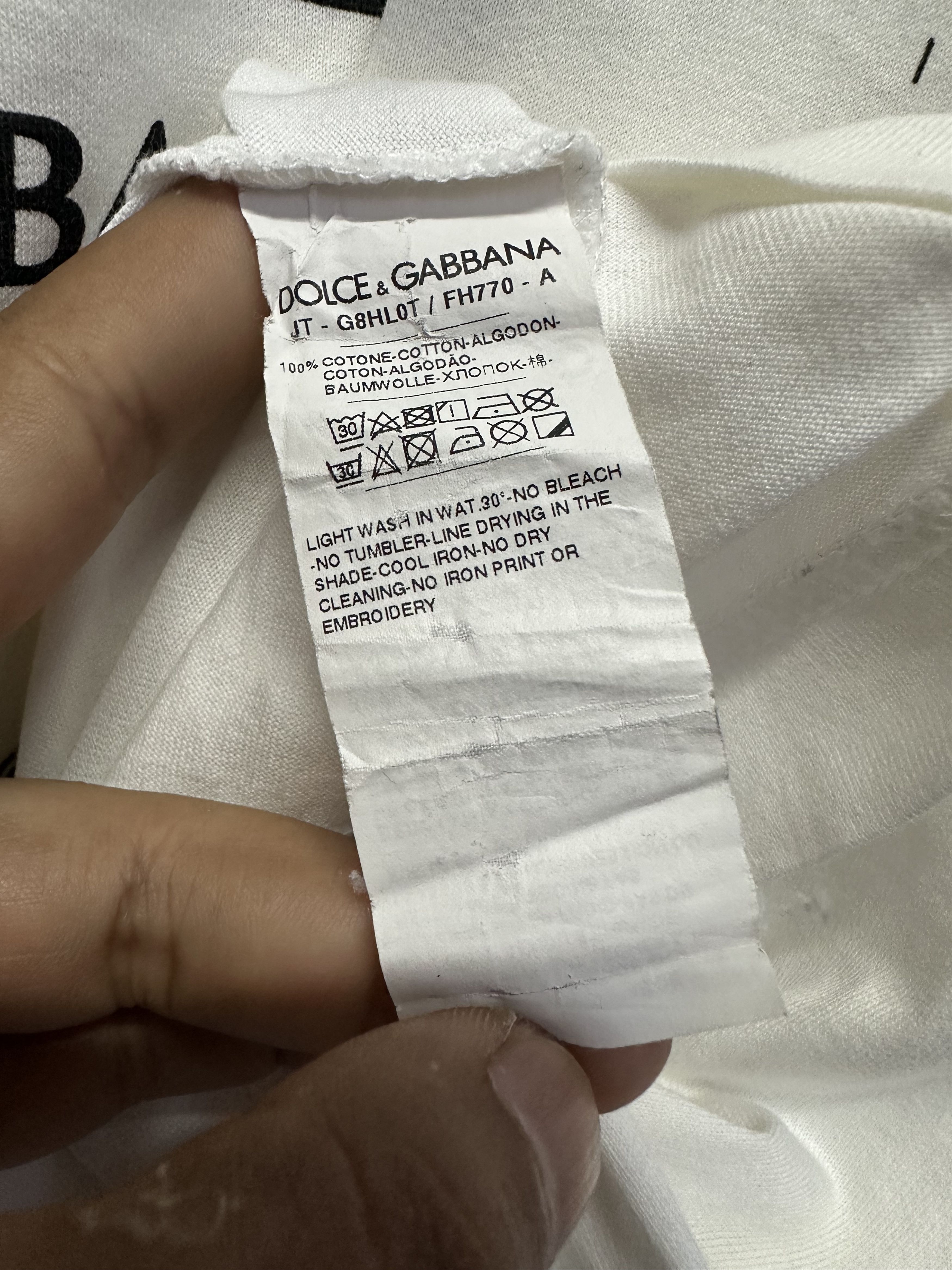 Dolce & Gabbana D&G Dolce & Gabbana Sartoria White Print Tee Size US S / EU 44-46 / 1 - 5 Thumbnail