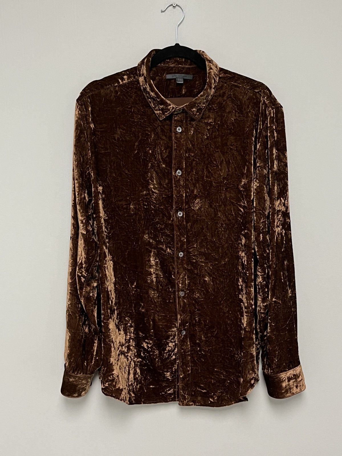 John Varvatos Crinkled Velvet Slim Shirt. Size Large Size US L / EU 52-54 / 3 - 2 Thumbnail