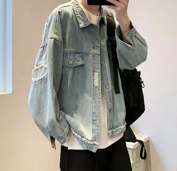 Japanese Brand Mibuki x Maeda Retro Blue Oversized Harajuku Denim Jacket Size US M / EU 48-50 / 2 - 6 Thumbnail