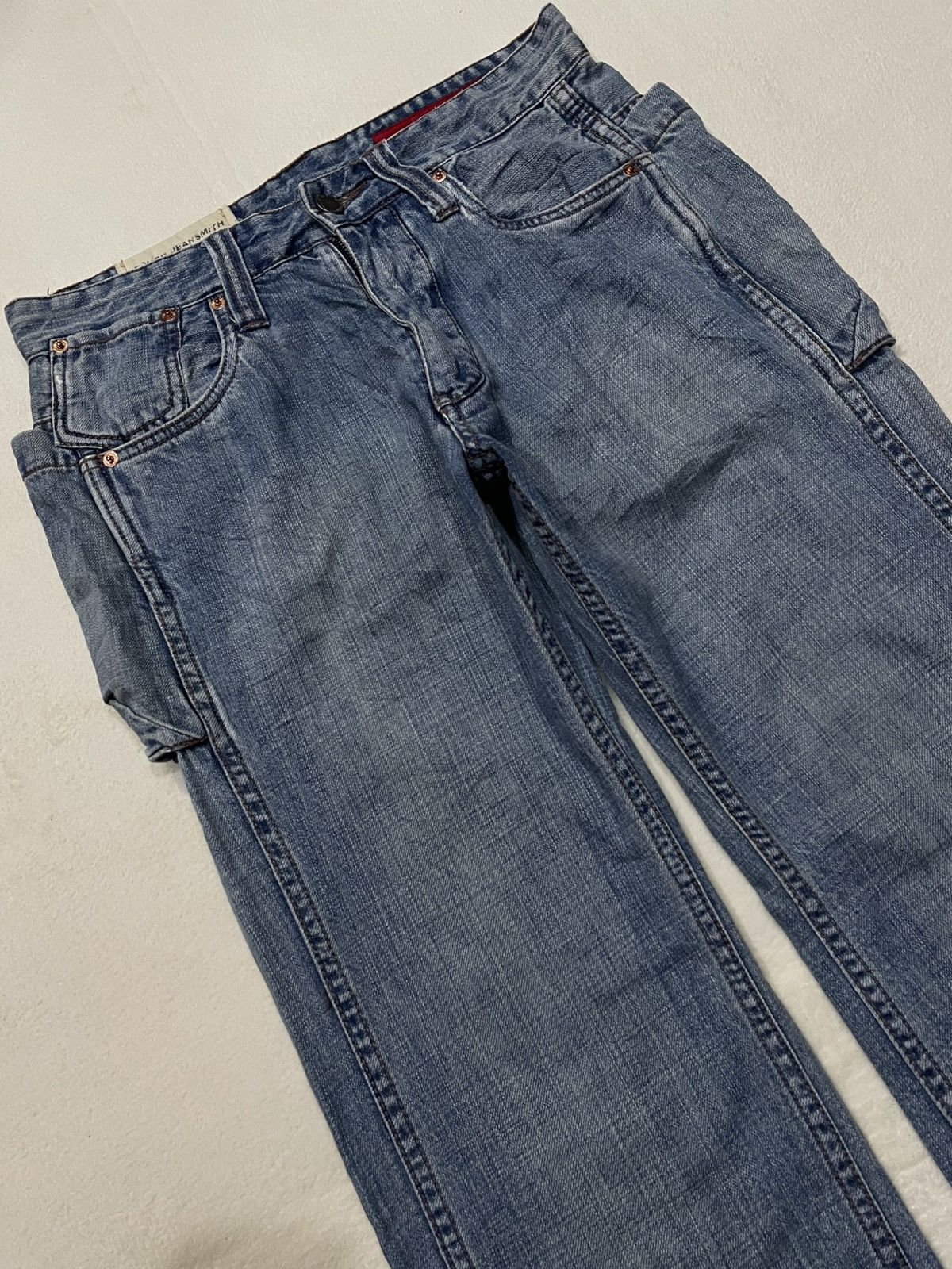 Japanese Brand Vintage Touch JeanSmith Sick Big Pocket Straight Cut Jeans Size US 32 / EU 48 - 6 Thumbnail