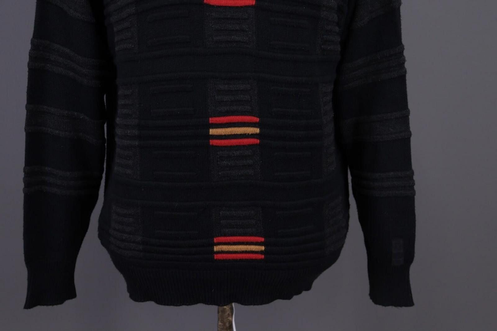 Carlo Colucci Carlo Colucci Black Striped Designer Sweater Size 50 Size US M / EU 48-50 / 2 - 2 Thumbnail