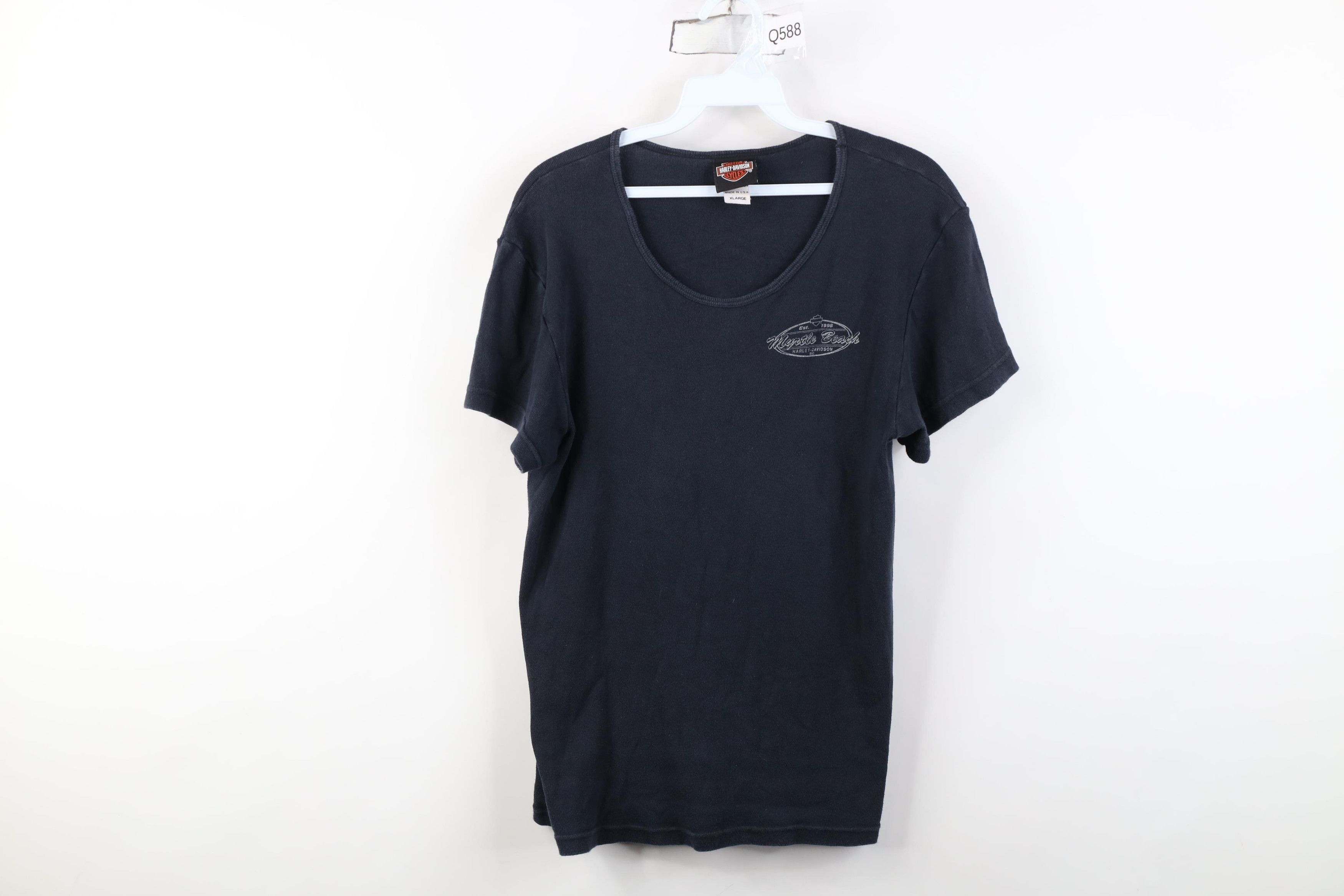 Harley Davidson Vintage Y2K Harley Davidson Thermal Ribbed Knit T-Shirt USA Size XL / US 12-14 / IT 48-50 - 1 Thumbnail