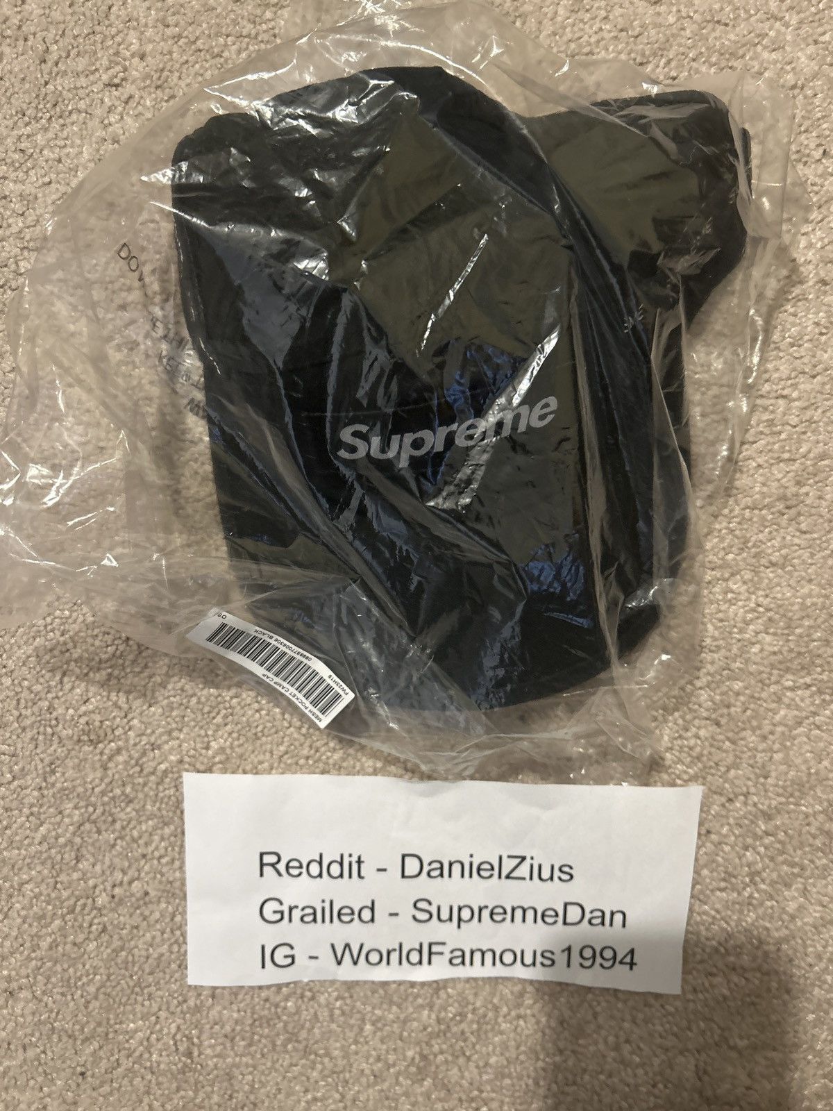 Supreme Supreme Mesh Pocket Camp Cap 'Black' Size ONE SIZE - 4 Thumbnail
