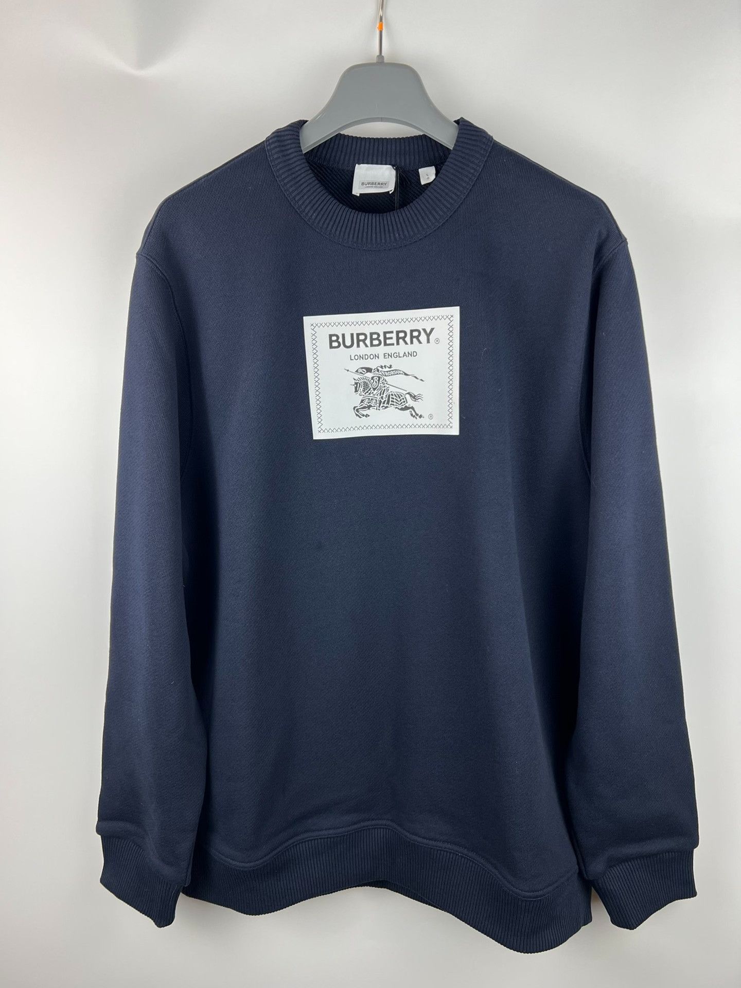 Burberry Burberry Smoked Navy Equestrian Knight Sweatshirt L Size US L / EU 52-54 / 3 - 1 Thumbnail