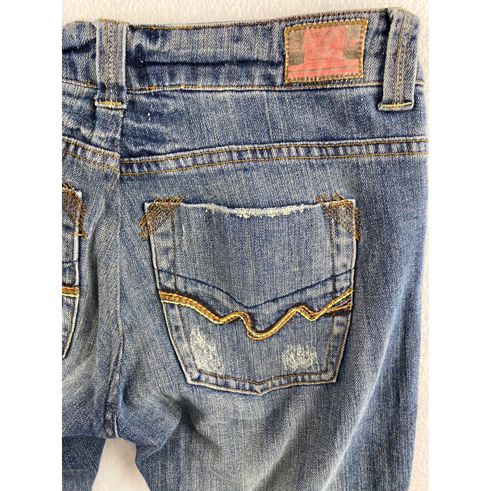 Denime Z Cavaricci Jeans Womens 9 30x29 Bootcut Dark Wash Distressed Denim Blue Jeans Womens Size 9 Regular Bootcut Distressed Pockets 30 Dark Blue Size 30" / US 8 / IT 44 - 2 Thumbnail