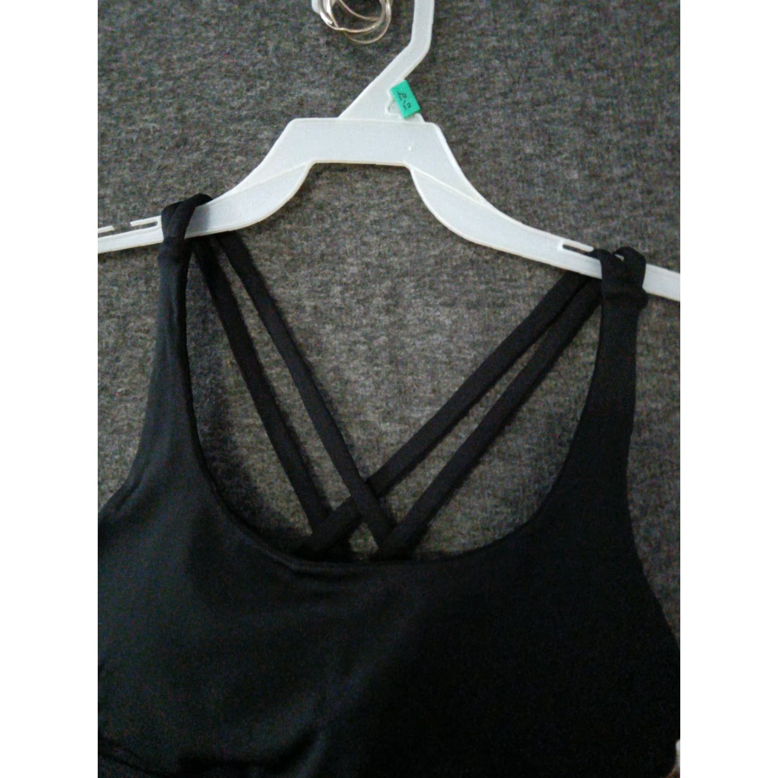 Avia VINTAGE Avia High Sports Bra Women's XS Black Crossback Moisture Wicking Sports Bra 0-2 Size ONE SIZE - 3 Thumbnail