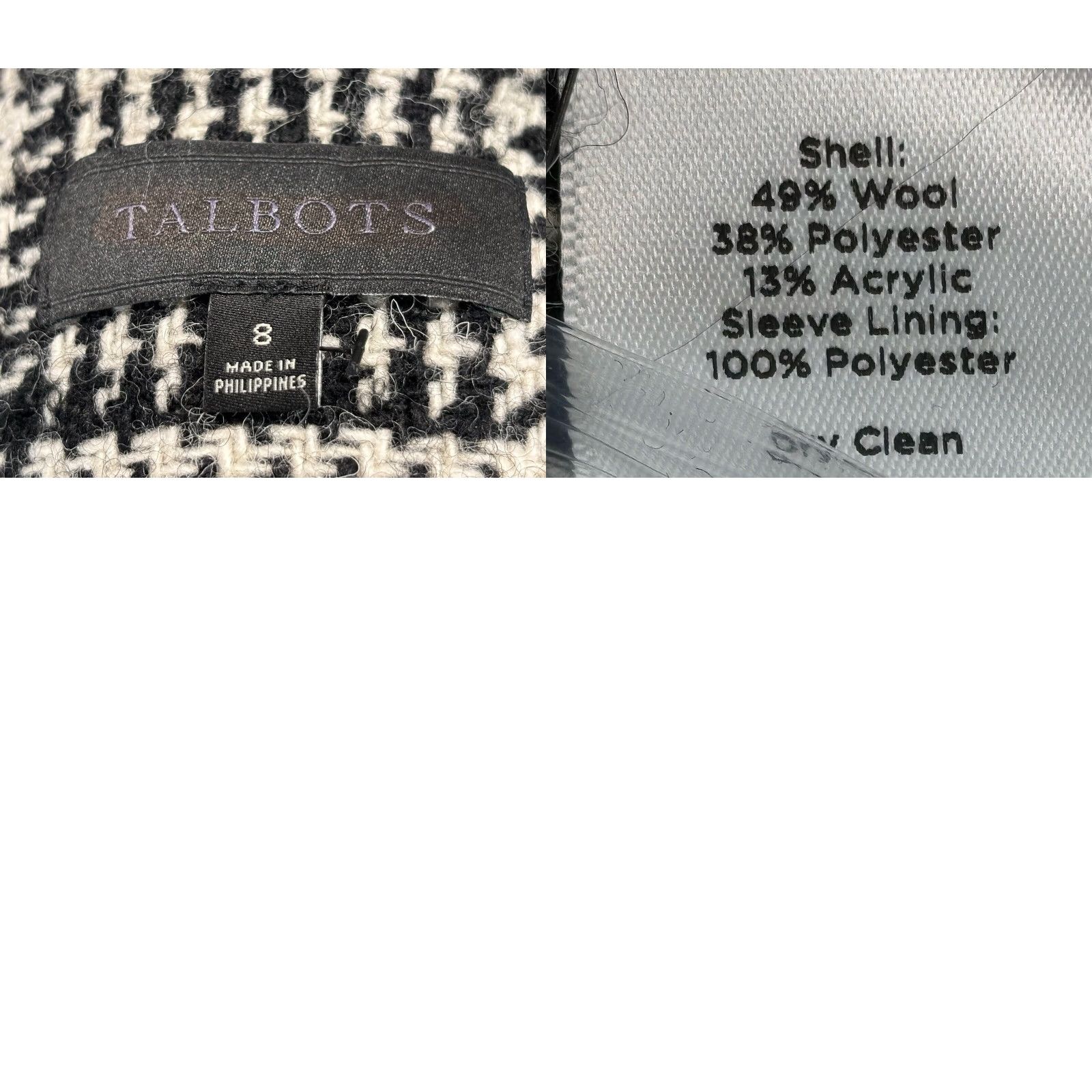 Talbots VINTAGE Talbots Wool Blend Houndstooth Jacket Women Regular Size 8 Fall Winter Plaid City Preppy Size M / US 6-8 / IT 42-44 - 8 Thumbnail