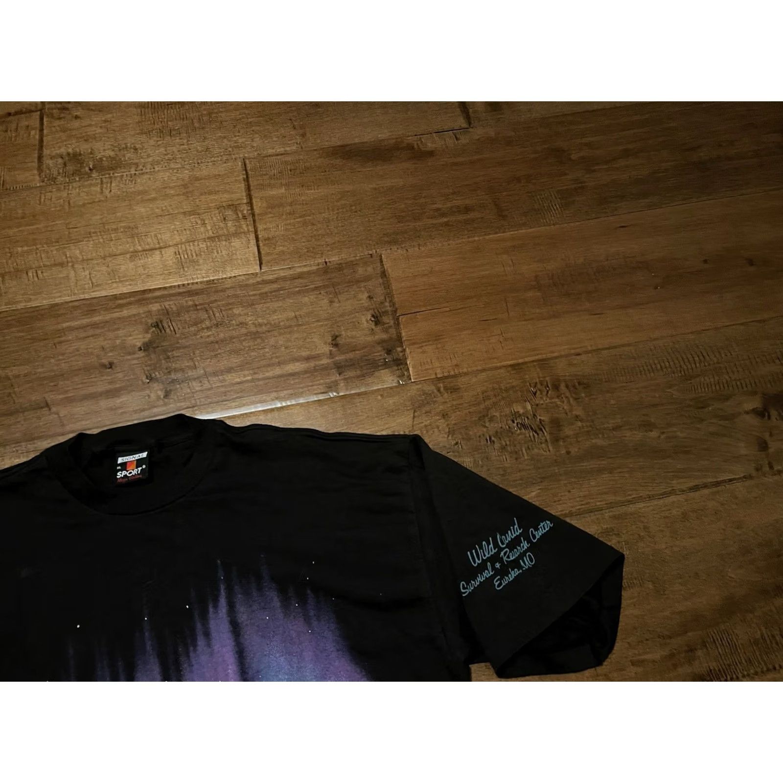 Vintage VINTAGE Signal Endangered Wolf Center Wild Canid Survival All Over T-Shirt Adult XL Black 90s Mens Size US XL / EU 56 / 4 - 3 Thumbnail