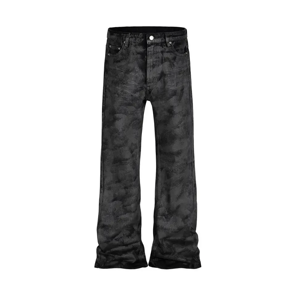 Japanese Brand Heavyweight washed and waxed micro flare hombre baggy jeans Size US 32 / EU 48 - 3 Thumbnail