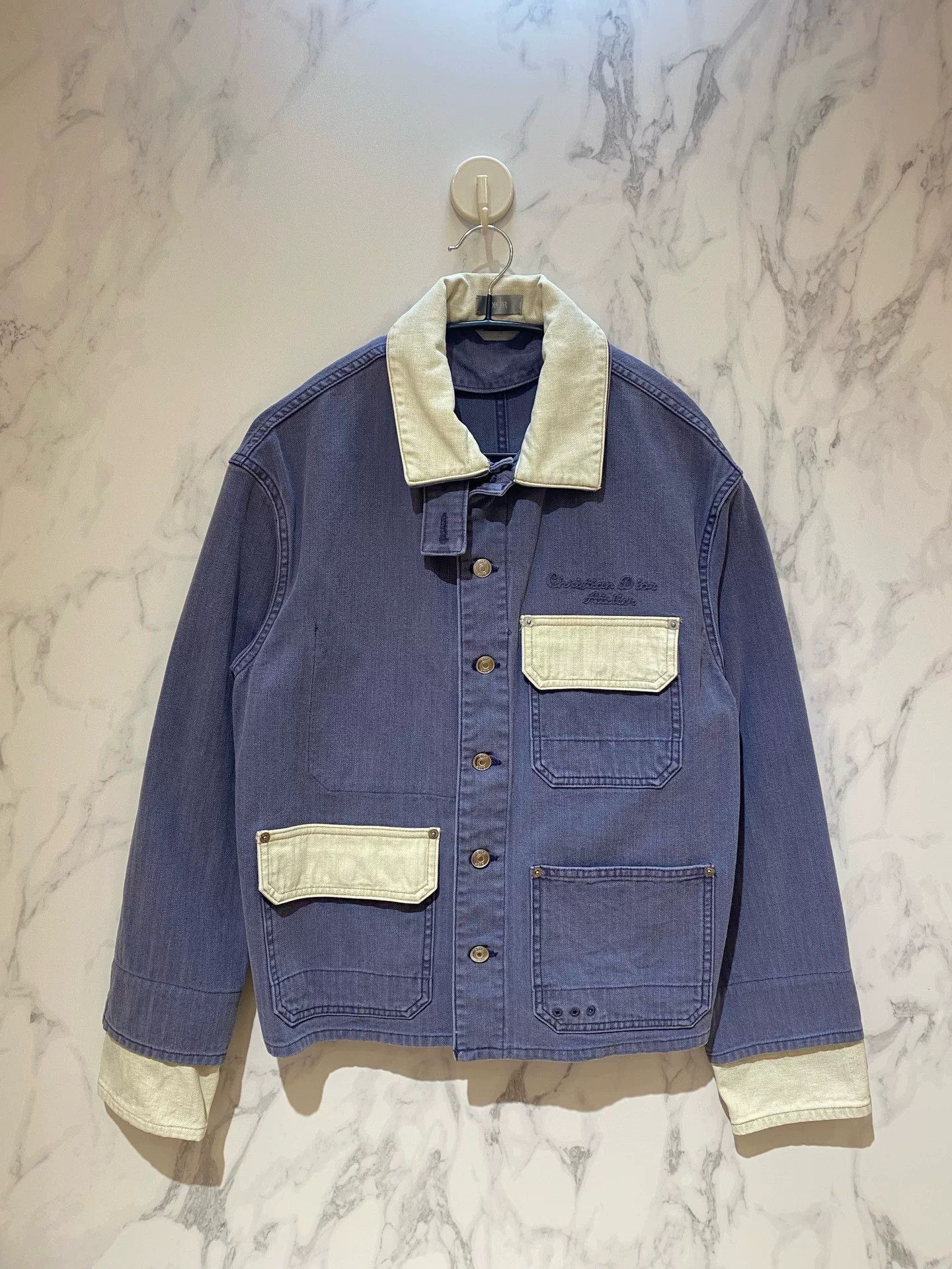 Dior Dior Blue Four-Pocket Workwear Jacket Size US M / EU 48-50 / 2 - 1 Thumbnail