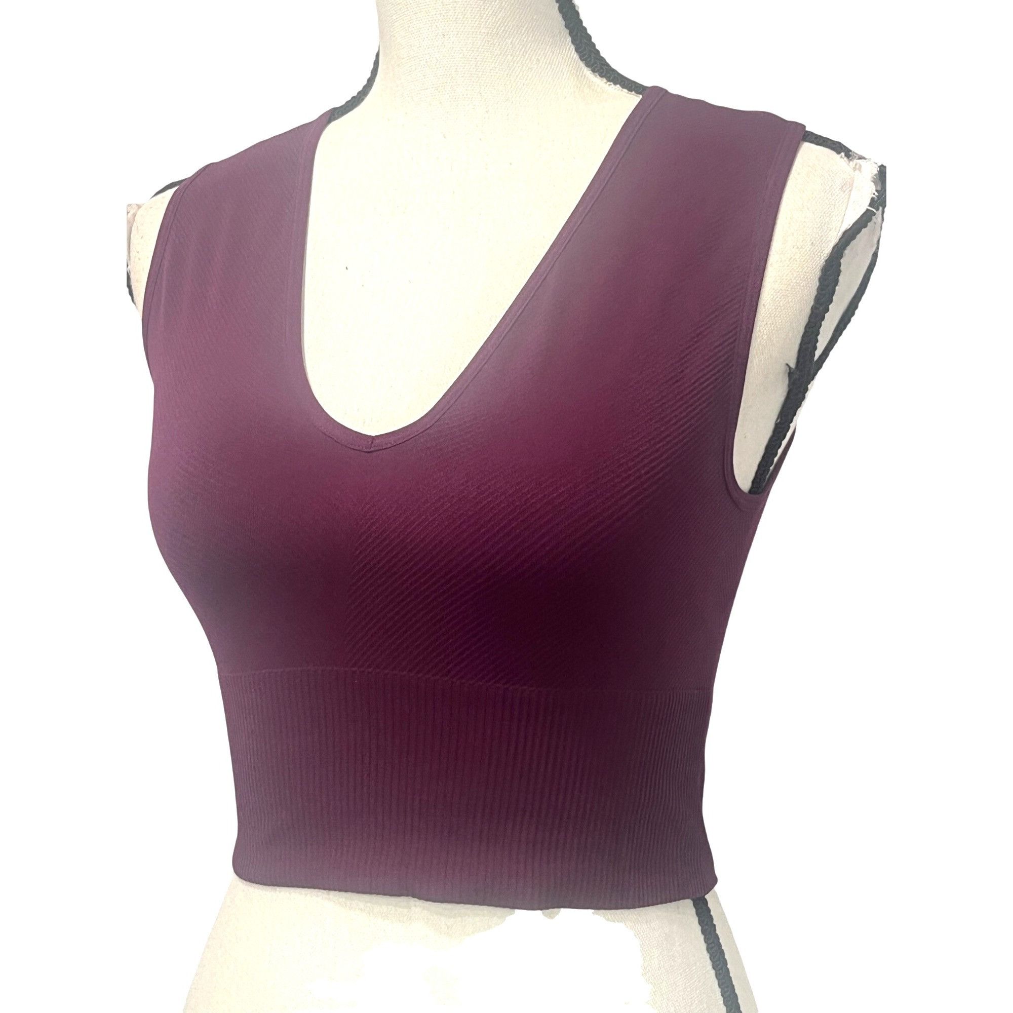 Topshop Topshop Seamless V Neck Bralette in Plum, Sz. M/L (US 8-12) Size ONE SIZE - 4 Thumbnail