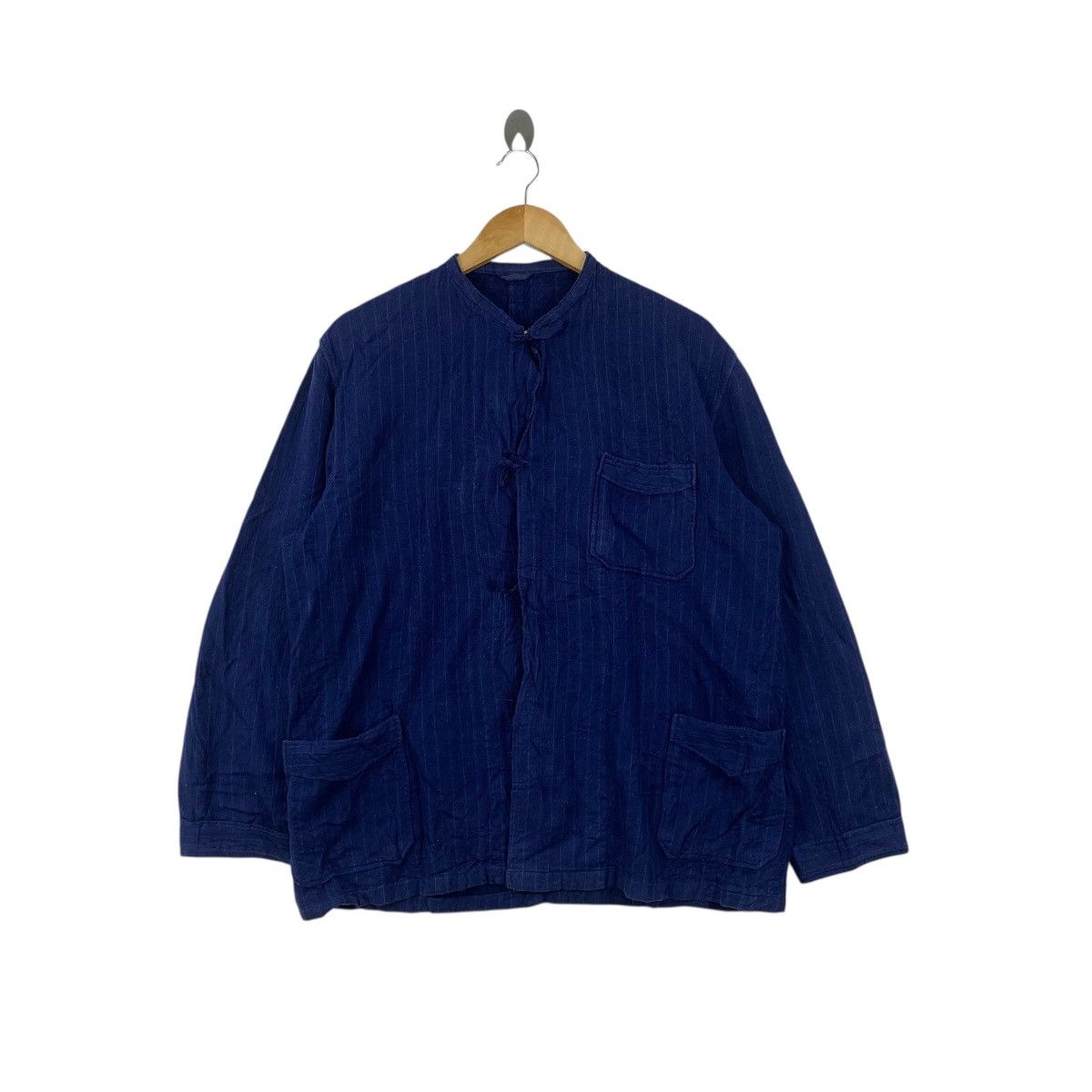Vintage Vintage 80s JAPAN PURE INDIGO Natural Dye Denim Jacket Jeans Size US L / EU 52-54 / 3 - 1 Thumbnail