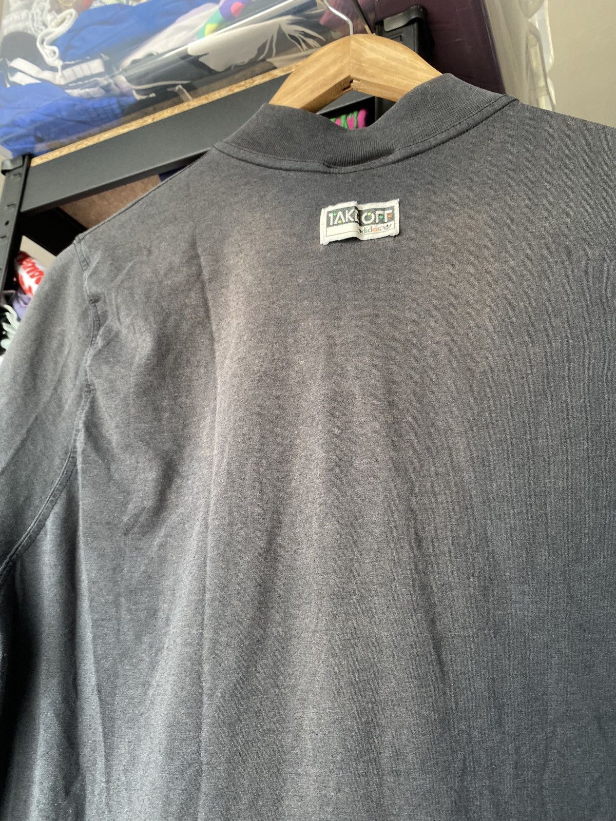 Adidas × Vintage 90s Adidas Take Off Telephone Logo Black VNTG T Shirt Mens Size US L / EU 52-54 / 3 - 11 Thumbnail