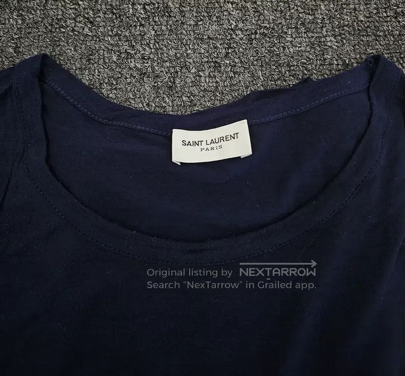 Saint Laurent Paris Saint Laurent Paris Navy Blue Short Sleeve T-Shirt i Size US XXL / EU 58 / 5 - 4 Thumbnail