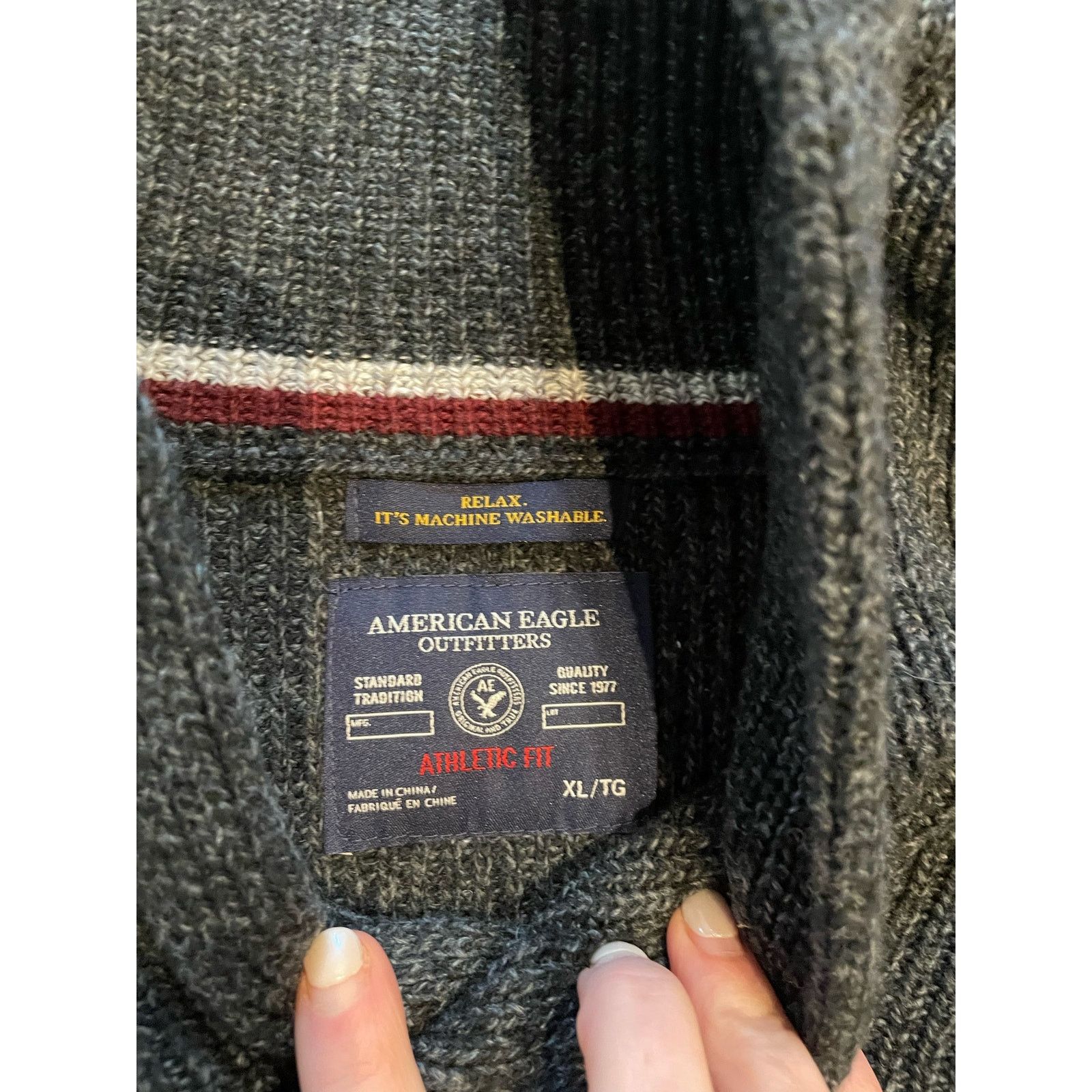 American Eagle Outfitters American Eagle Athletic Wool Blend Men’s sweater, size XL Size US XL / EU 56 / 4 - 5 Thumbnail