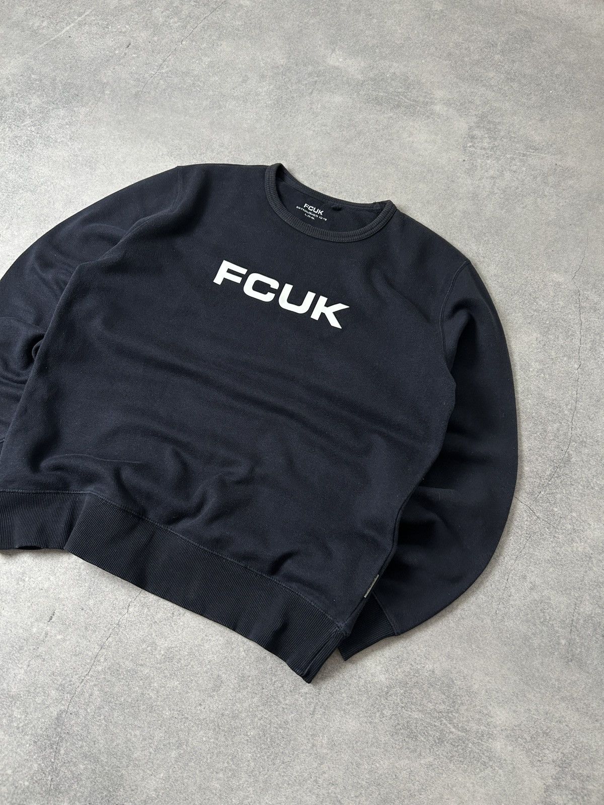 FCUK Vintage Fuck big logo sweatshirt mens blue y2k Size US L / EU 52-54 / 3 - 2 Thumbnail