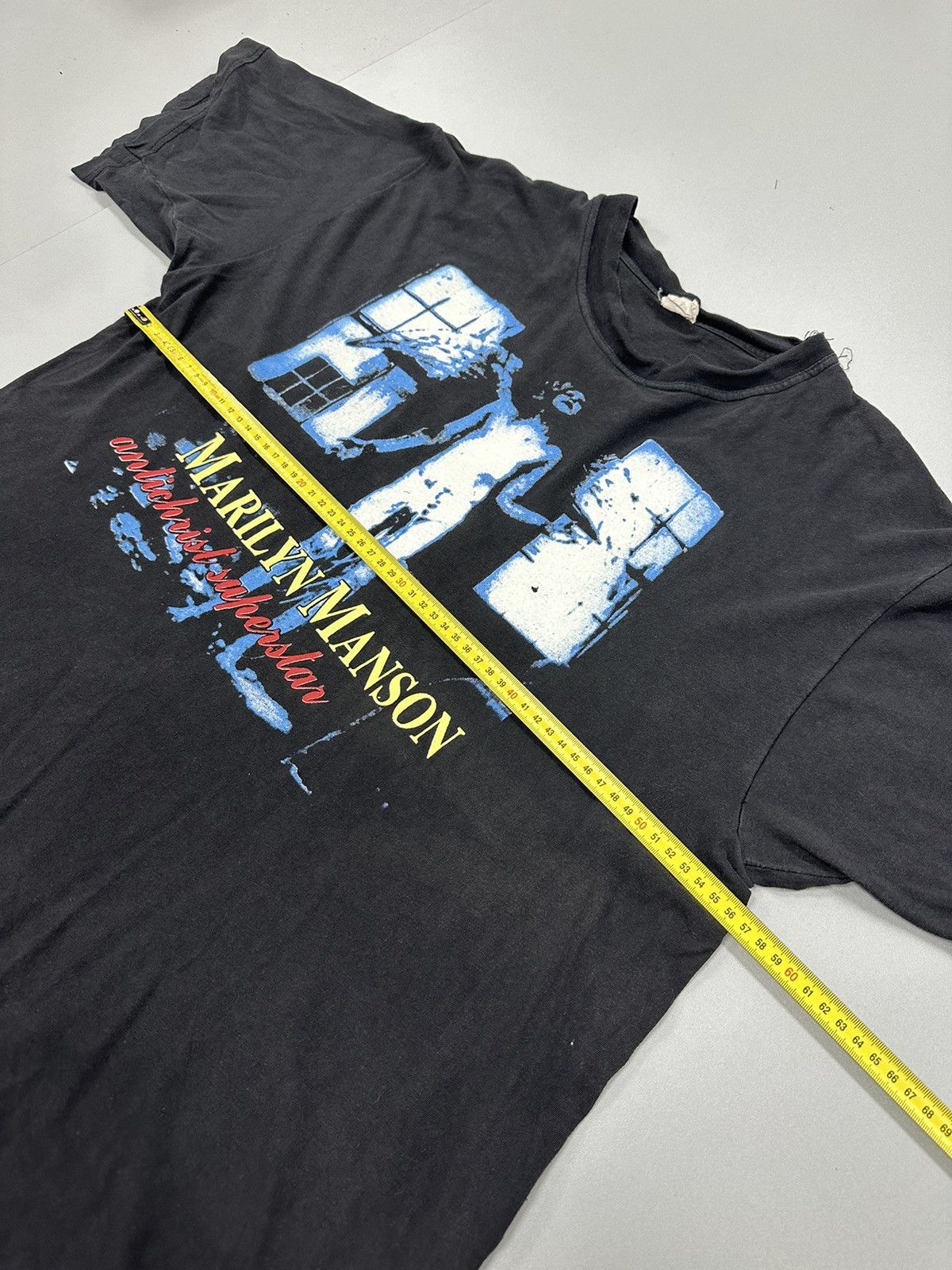 Band Tees × Vintage Marilyn Manson Vintage 90's Band Logo T Shirt Size US XL / EU 56 / 4 - 8 Thumbnail