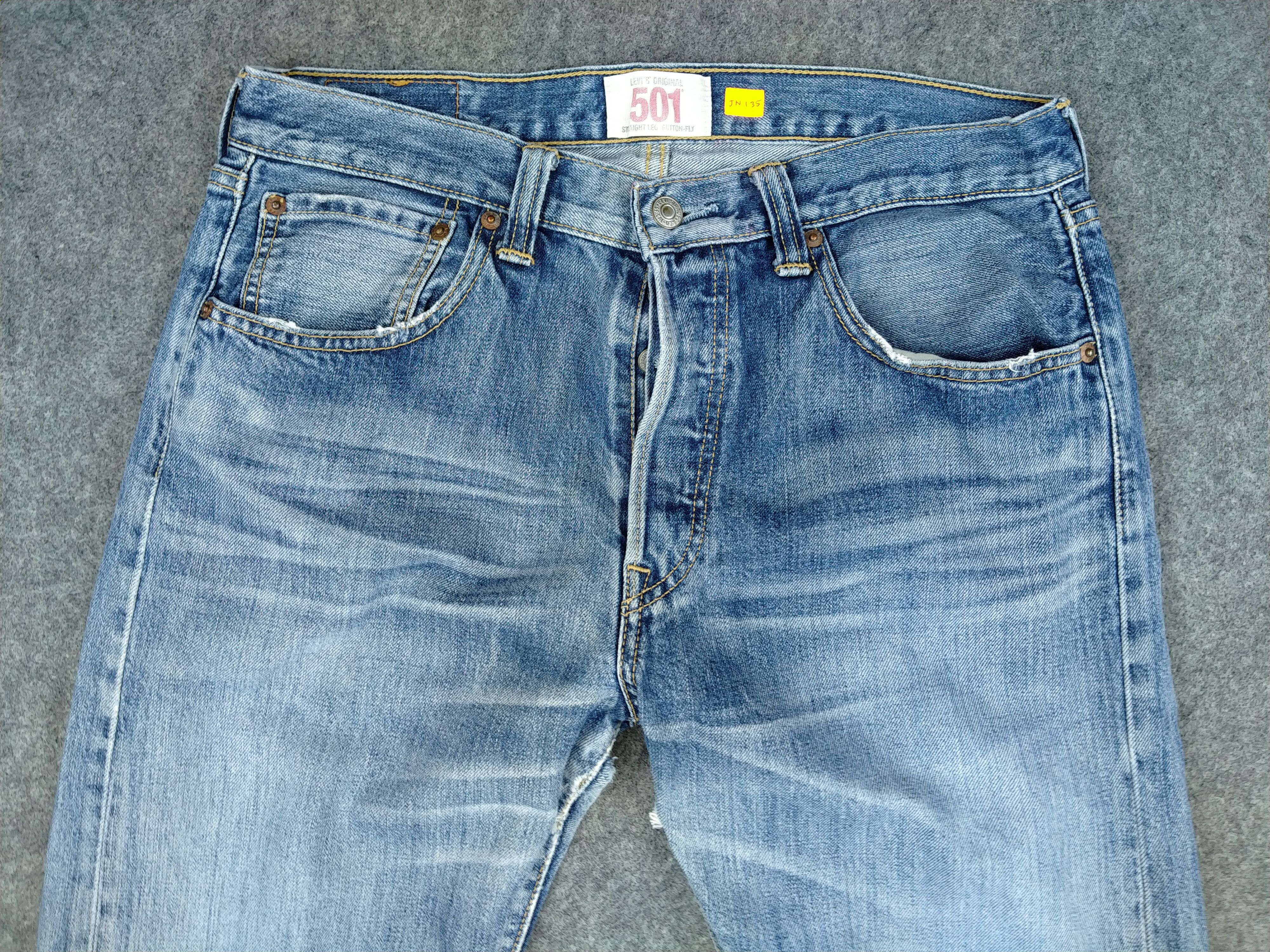 Japanese Brand Vintage Levi's 501 Distressed Denim 33x31.5 -JN135 Size US 33 - 3 Thumbnail