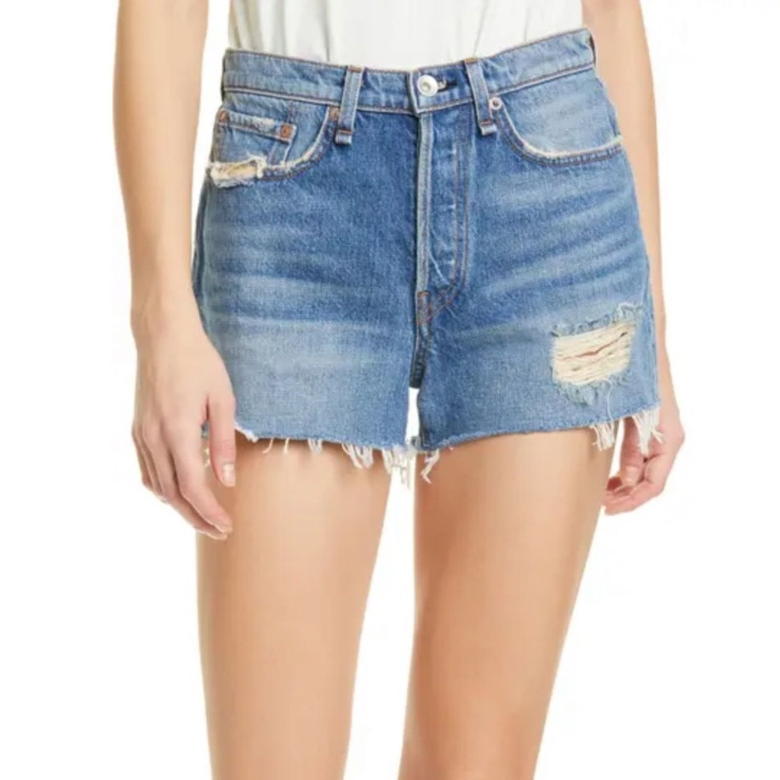 Rag & Bone rag & bone Maya High Rise Jean Shorts Size 24" / US 00 / IT 34 - 2 Thumbnail