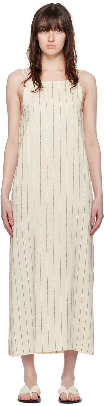 Loulou de Saison o1s22i1n1024 Striped Sleeveless Dress in White Size S / US 4 / IT 40 - 1 Thumbnail