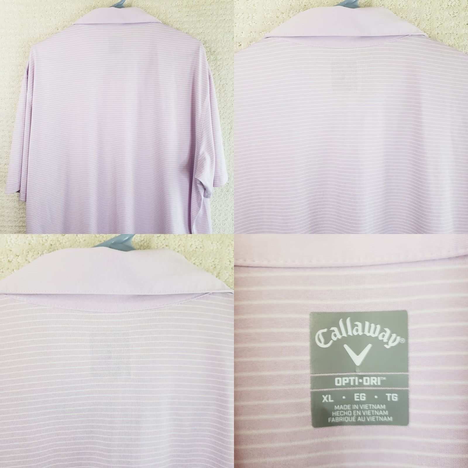 Callaway VINTAGE Callaway Opti Dri Polo Shirt Striped Short Sleeve Mens XL Pink XS? Size US XL / EU 56 / 4 - 8 Thumbnail