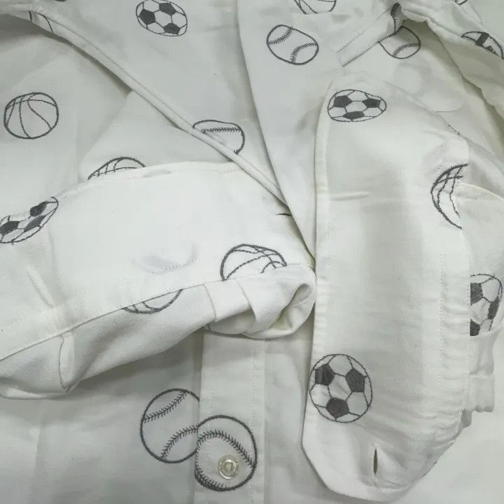 Thom Browne Thom Browne White Patterned Long Sleeve Shirt -2507 Size US S / EU 44-46 / 1 - 9 Thumbnail